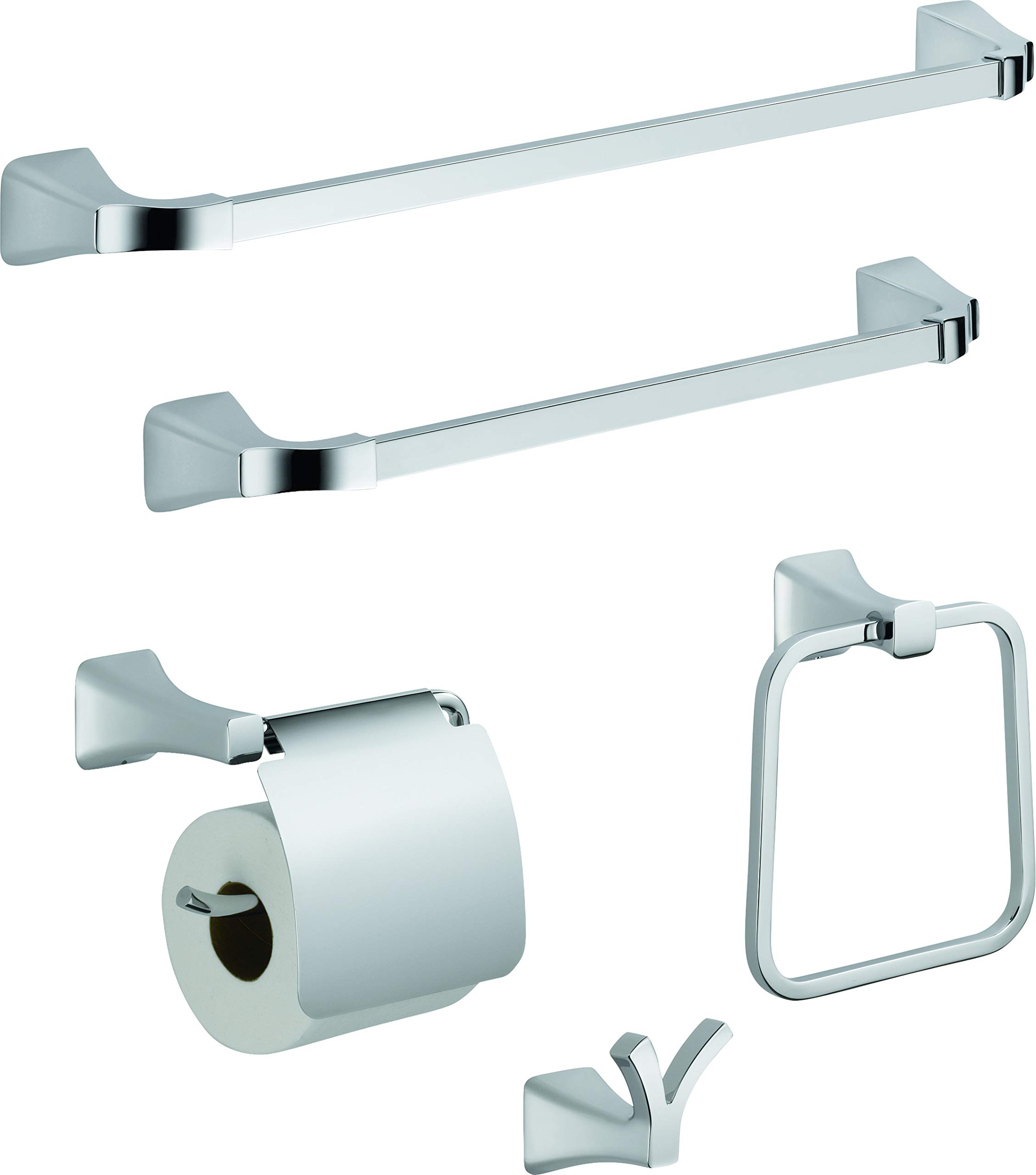 Delta Faucet Tesla 24-Inch Chrome Towel Bar - Bathroom Accessory for Modern Homes, Perfect for Bathrooms, Spas & Luxury Hotels
