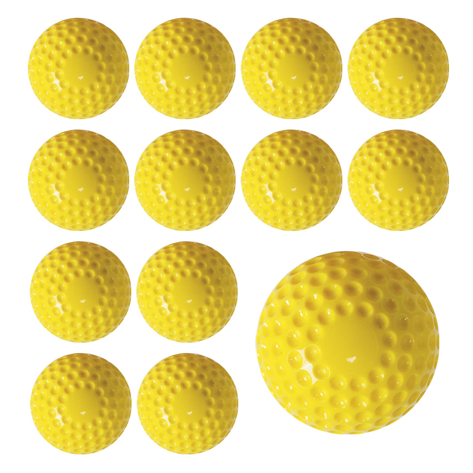 12 Pack Dimpled Baseballs - 9-Inch Pitching Machine Practice Balls for Fielding & Hitting Training (One Dozen) | Perfect for Baseball Practice, Batting Cages & Team Drills