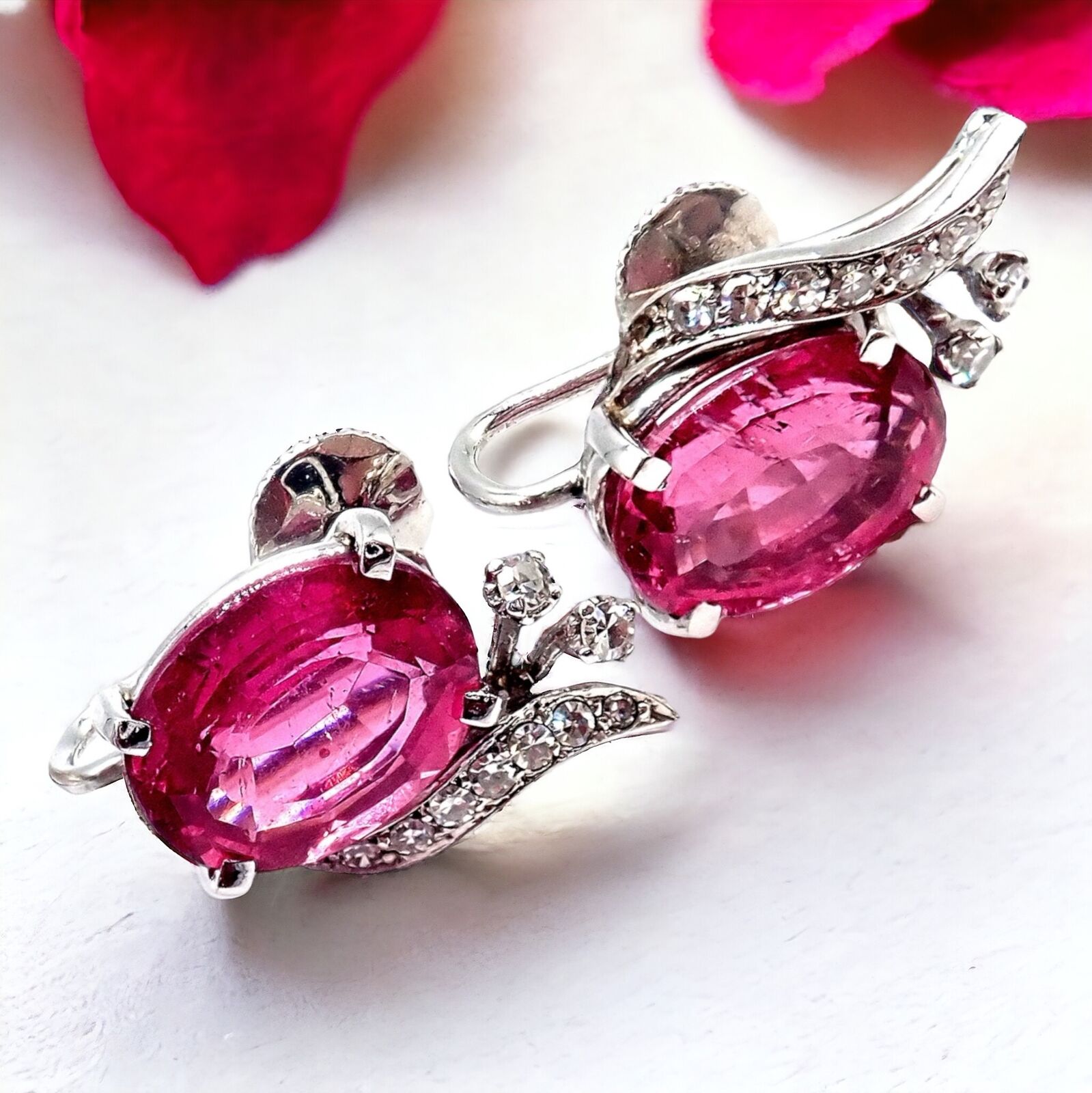 Authentic H. Stern 18k White Gold Diamond & Pink Tourmaline Ring & Earrings Set | Luxury Jewelry Gift for Women | Perfect for Weddings, Anniversaries & Special Occasions