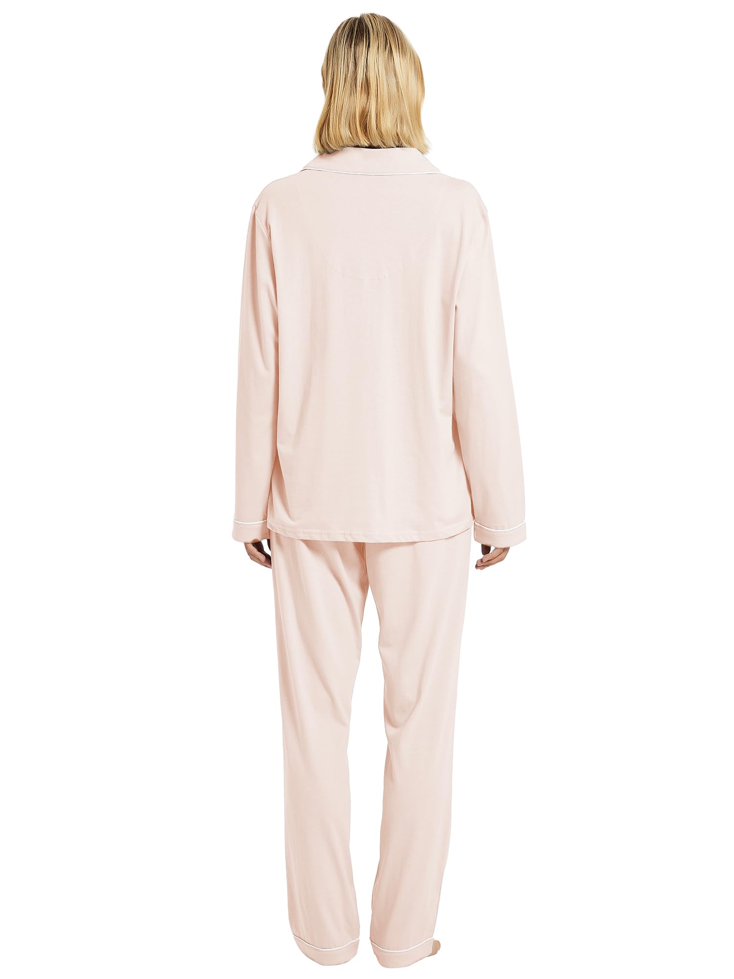Women's 100% Cotton Pajama Set - Long Sleeve Button Down Sleepwear for Cozy Nights