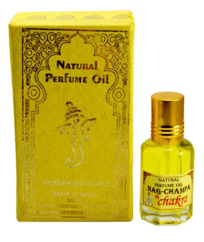 Chakra Nag Champa 100% Natural Perfume Oil - 10ml | Handmade in India | Aromatherapy, Meditation & Yoga Essential Oil for Relaxation & Spiritual Balance
