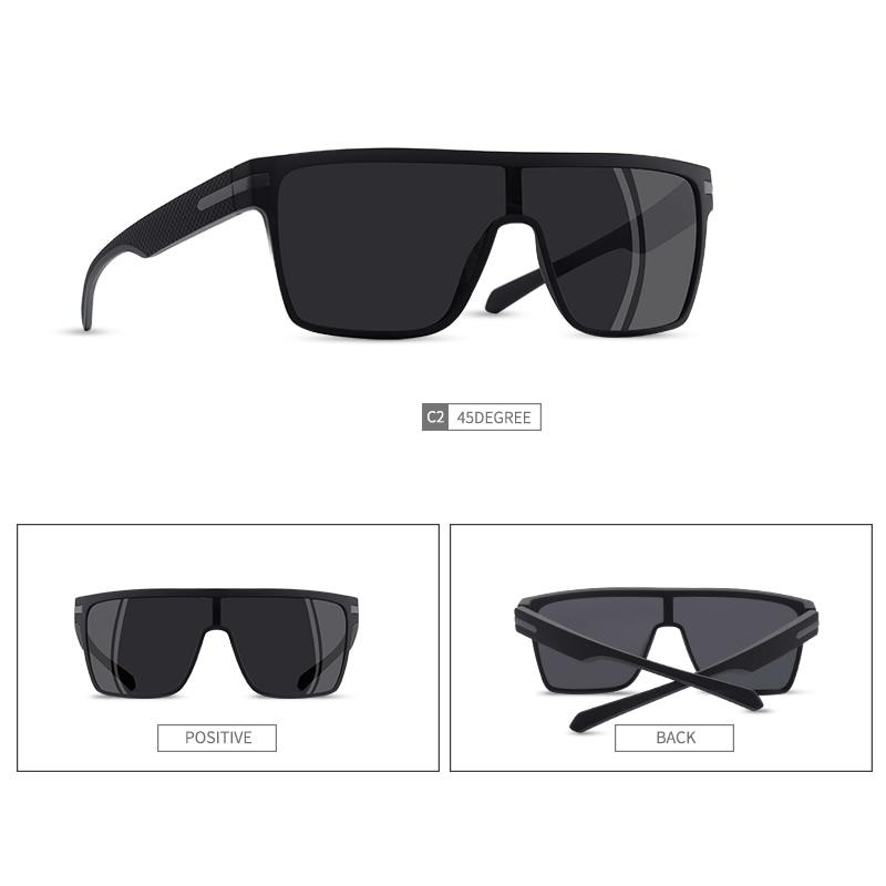 Stylish Square Frame Men's Sunglasses - UV Protection Polarized Shades for Outdoor Sports & Driving