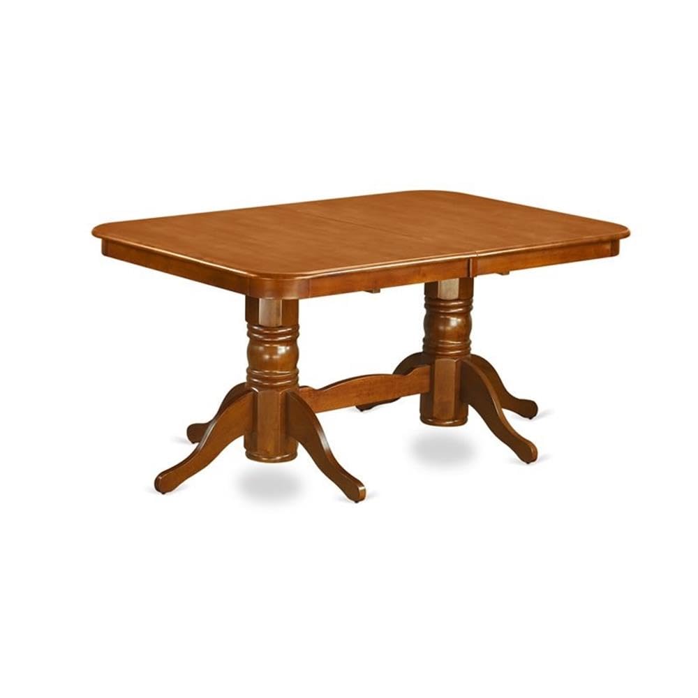 East West Furniture 5-Piece Dining Room Table Set with Butterfly Leaf Extension - 40x78 Inch Rectangle Kitchen Table & 4 Linen Upholstered Chairs, Saddle Brown - Perfect for Family Dinners, Entertaining Guests, and Small Space Dining Areas