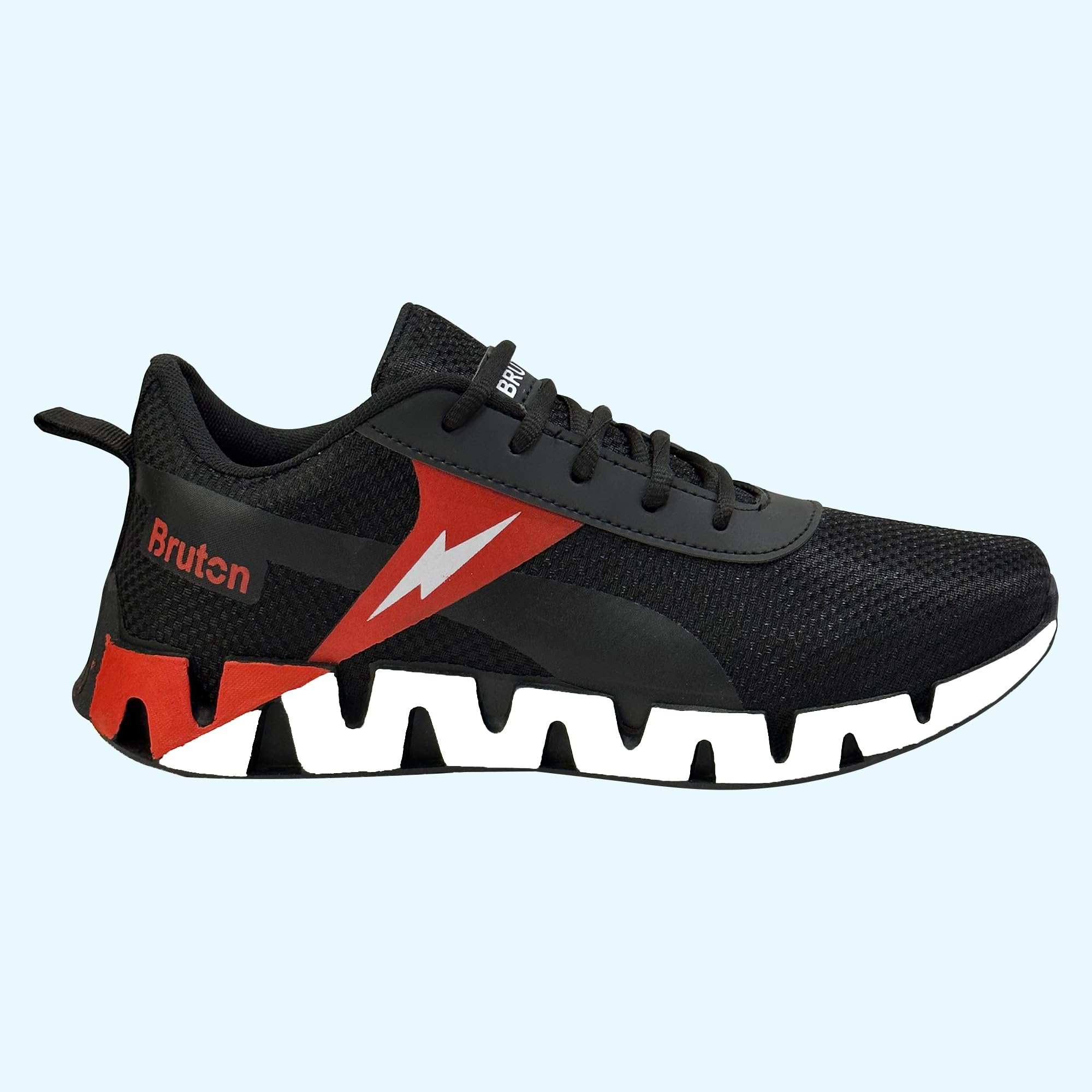 BRUTON Men's Casual Sneakers - Breathable Walking Shoes for Men & Boys | Lightweight Comfortable Athletic Shoes for Daily Wear, Gym & Outdoor Activities - Black