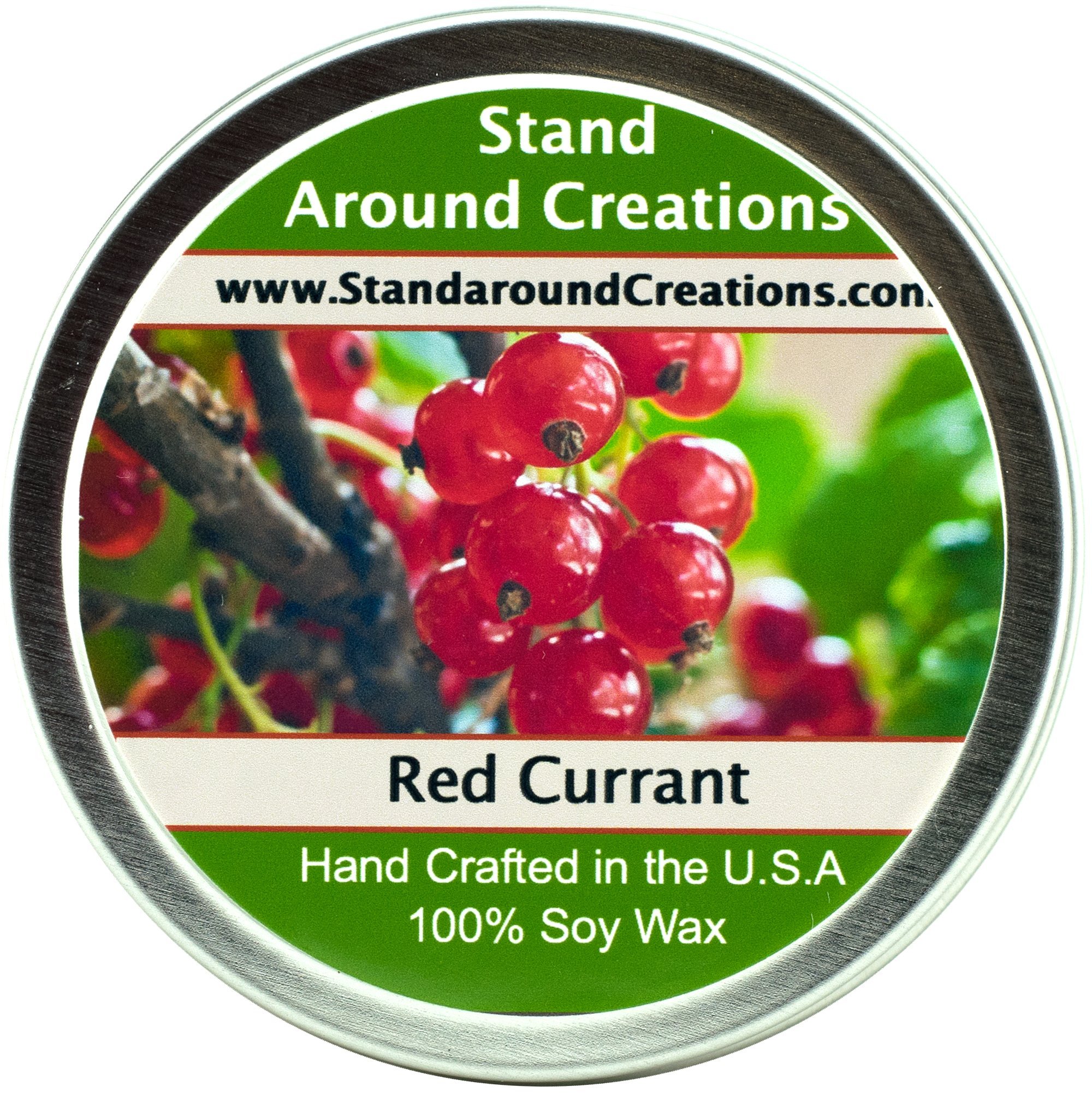 Premium 100% Natural Soy Wax Aromatherapy Candle - 8oz Tin - Red Currant Scent with Floral Notes of Rose, Jasmine & Geranium | Relaxing Home Decor, Spa Gift & Meditation Essential