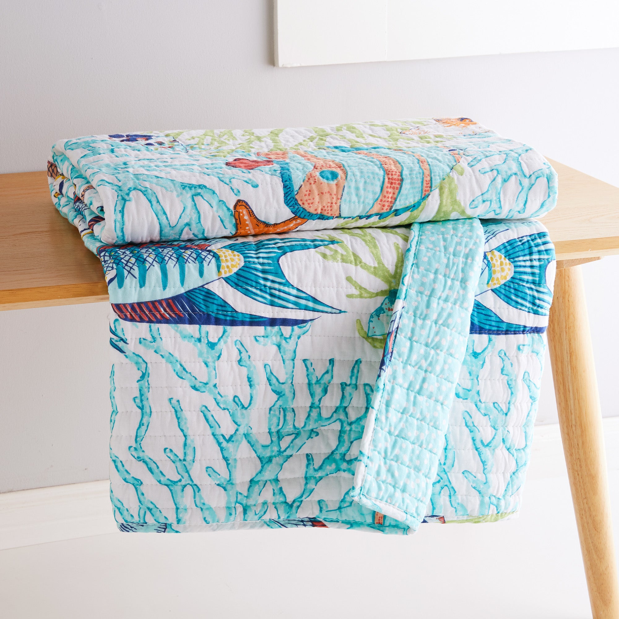 Beachwalk Quilted Throw Blanket - Soft & Cozy Lightweight Bedspread for Sofa, Bed, Outdoor Picnics - Perfect for Beach, Camping & Home Decor