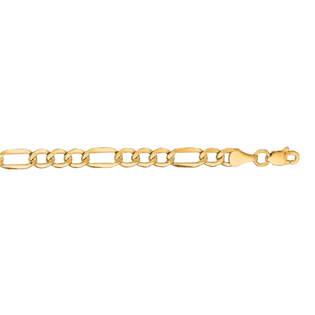 14K Yellow Gold Sparkle Cut Alternate Figaro Lite Chain Necklace for Women & Men - 18/20/24 Inch Length Options | Elegant Everyday Wear, Gift for Anniversary & Special Occasions