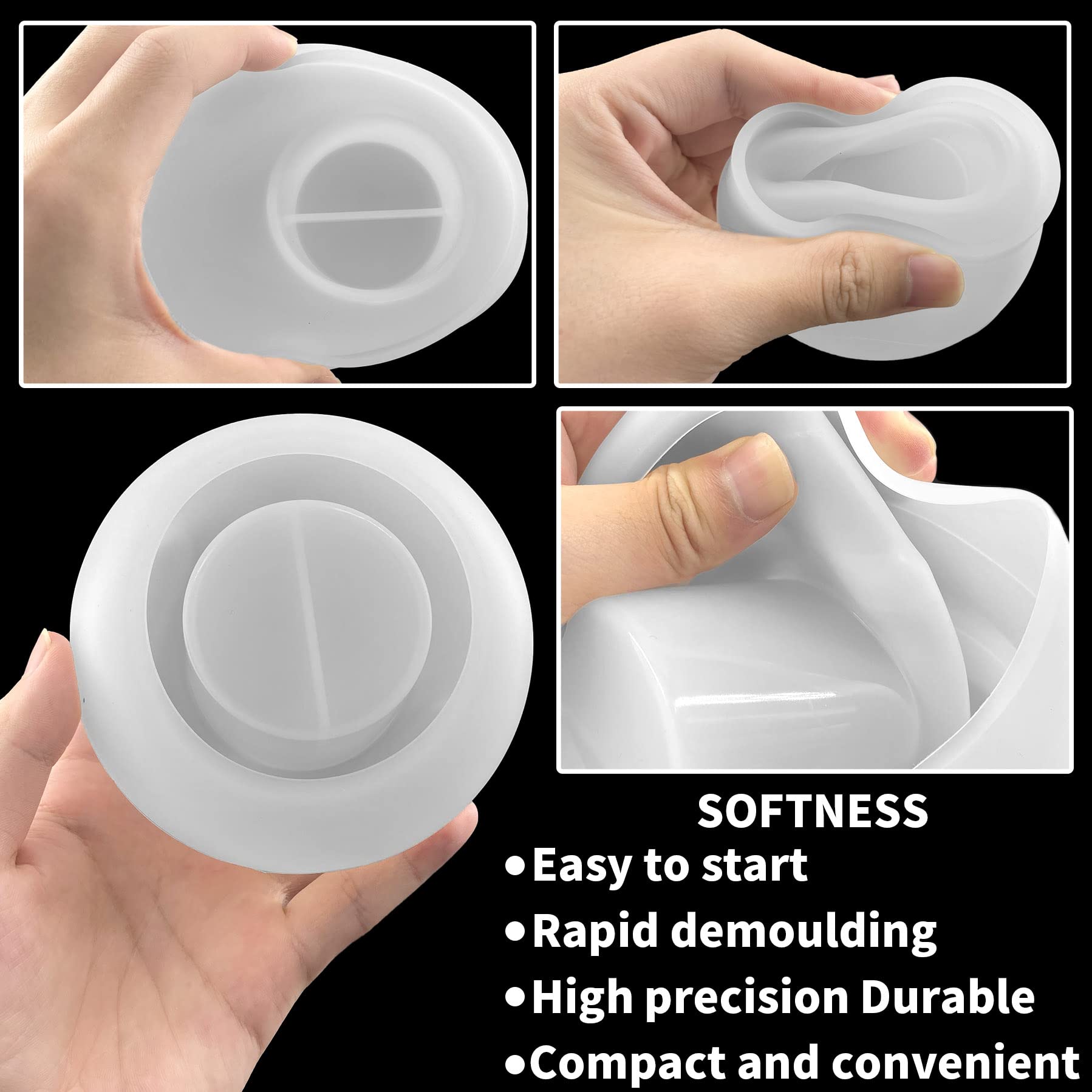 3Pcs Sphere Tealight Candle Holder Silicone Molds for DIY Resin Epoxy Crafts - Home Décor Centerpiece, Wedding Table Decorations, Coffee Table Display & Romantic Ambiance Lighting