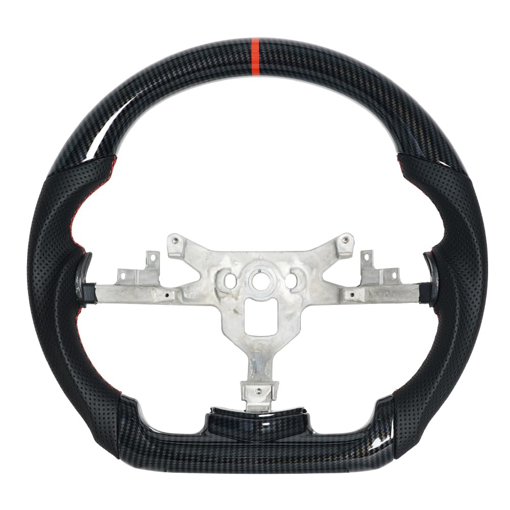 Hydro-Dip Carbon Fiber Steering Wheel - Red, Compatible with Chevy Corvette C6 2006-2011 ZR1 Z06 Models | Premium Racing Style Upgrade for Enhanced Grip & Performance | Perfect for Track Days & Custom Car Builds