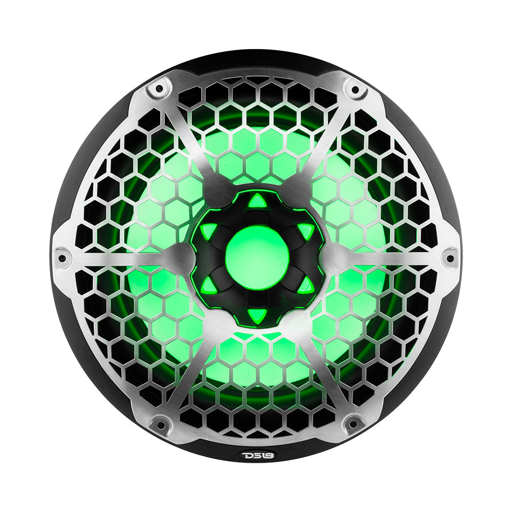 NXL 12 Inch Marine Subwoofer with RGB LED Lights - 350 Watts RMS, SVC 4 Ohm, Black - Perfect for Boats, Yachts & Outdoor Audio Systems