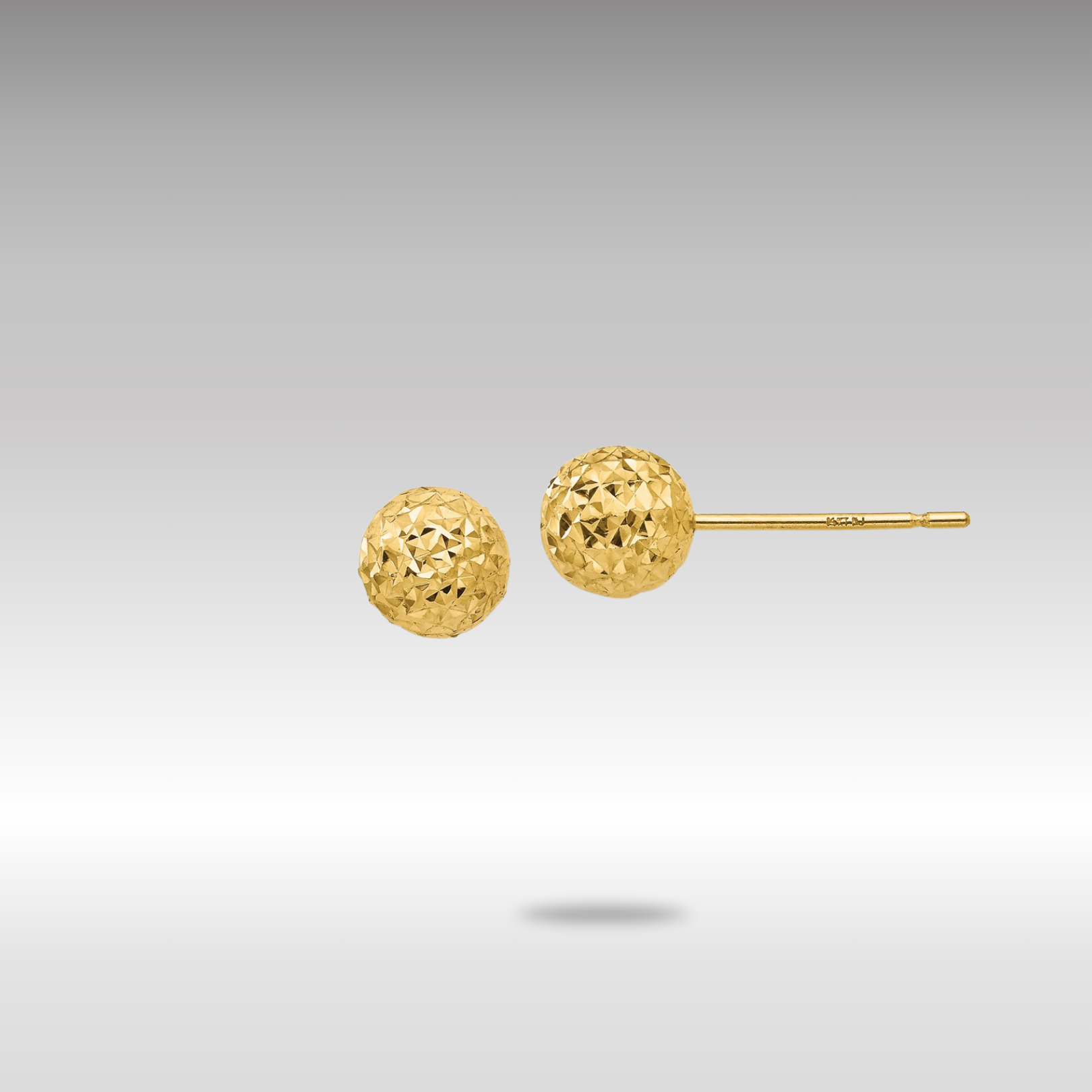 Gold Diamond Cut Ball Post Earrings TL907 - Elegant Stud Earrings for Women, Hypoallergenic 14K Gold Plated Jewelry, Perfect Gift for Birthday, Anniversary & Valentine's Day