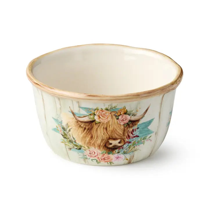 Floral Farm Ice Cream Bowls - Ceramic Dessert Dishes for Gelato, Pudding & Fruit - Perfect for Parties, Picnics & Home Decor