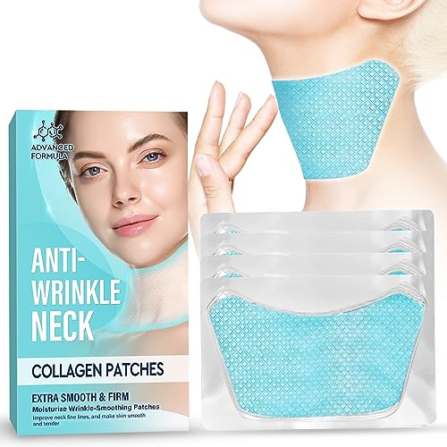 **Neck Anti-Wrinkle Patches - Moisturizing & Firming Neck Mask for Smoothing Wrinkles, Collagen-Infused Neck Pads to Reduce Fine Lines (5 Pcs) - Perfect for Nighttime Skincare & Anti-Aging Routine**