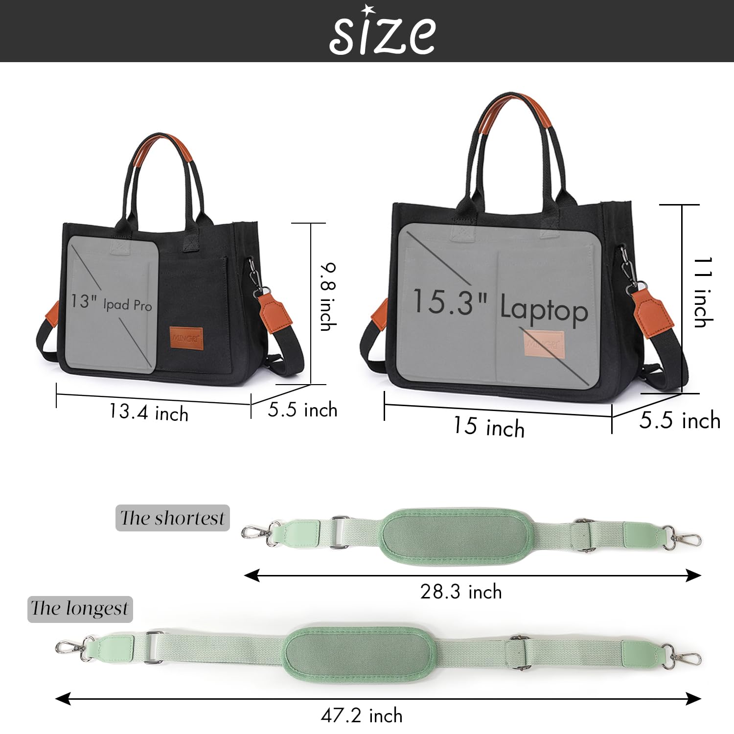 Stylish Canvas Tote Bag for Women with Pockets - Perfect for Work & Travel
