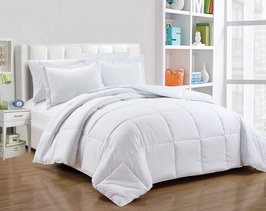 Premium 8-Piece Egyptian Cotton Comforter Set - 100% Pure 600 Thread Count Twin XL Bedding (3-Pc Comforter + 4-Pc Sheet Set + 1-Pc Bed Skirt) - Luxury White Bedroom Decor for Guest Rooms & Master Suites