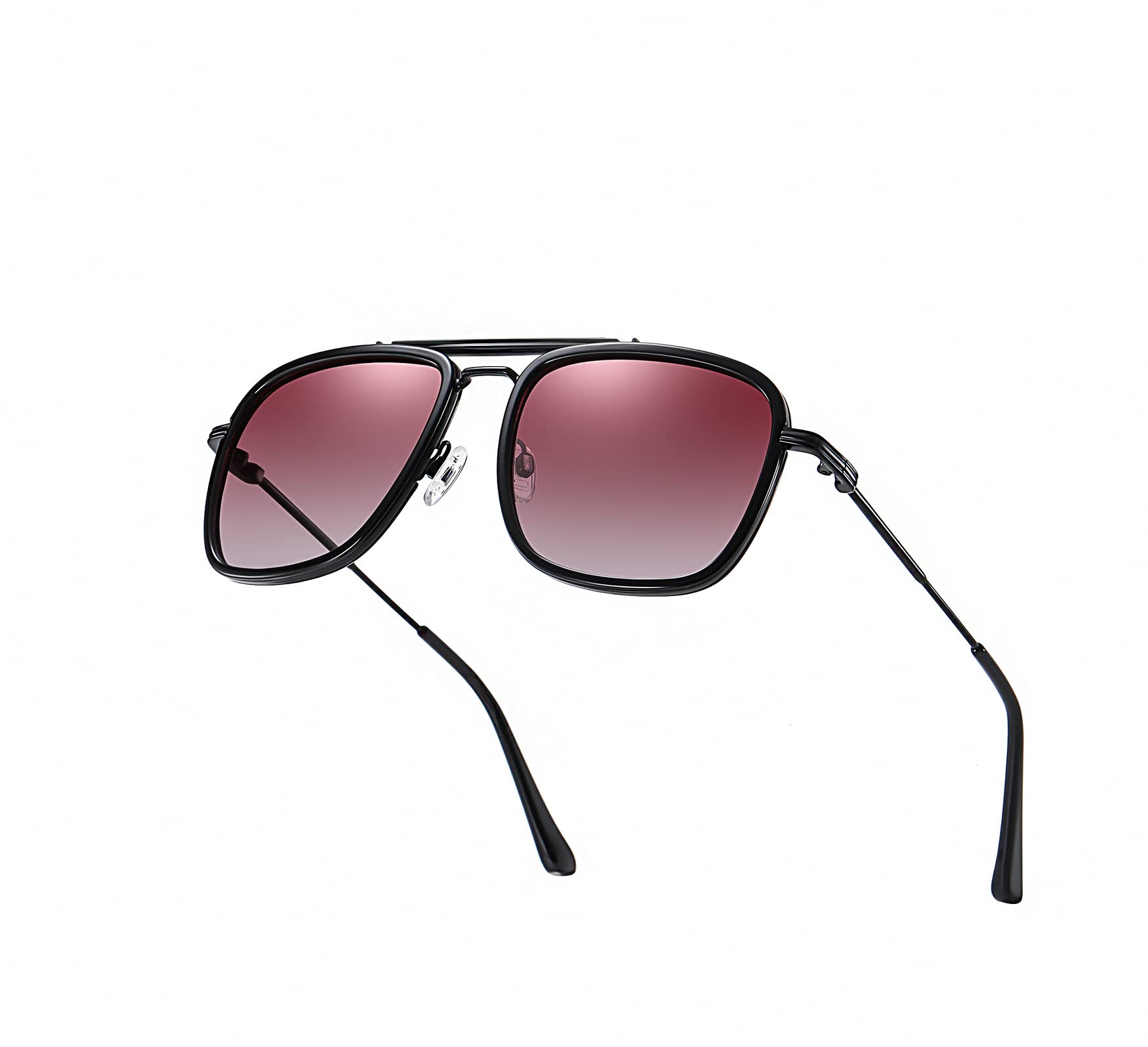 Vintage Square Polarized Sunglasses for Men & Women - Classic Alloy Frame UV Protection - HERO Iron Man & Spider-Man Style - Perfect for Driving, Beach & Outdoor Activities
