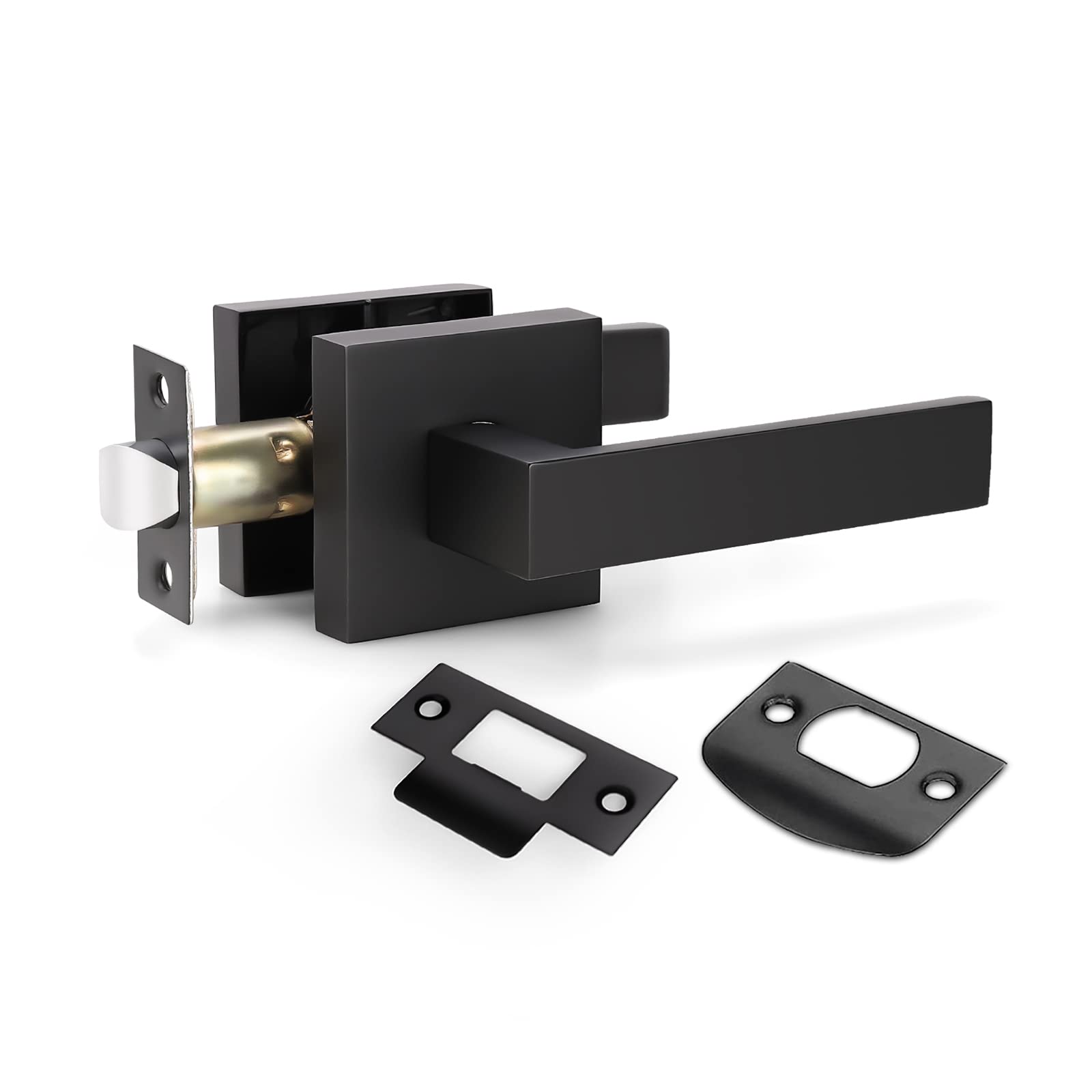 KNOBWELL Matte Black Heavy Duty Interior Door Handle - Classic Passage & Closet Door Lever for Hall, Bedroom & Cabinet - Left/Right Handing Levers 2.07lb (Perfect for Home, Office & Commercial Spaces)