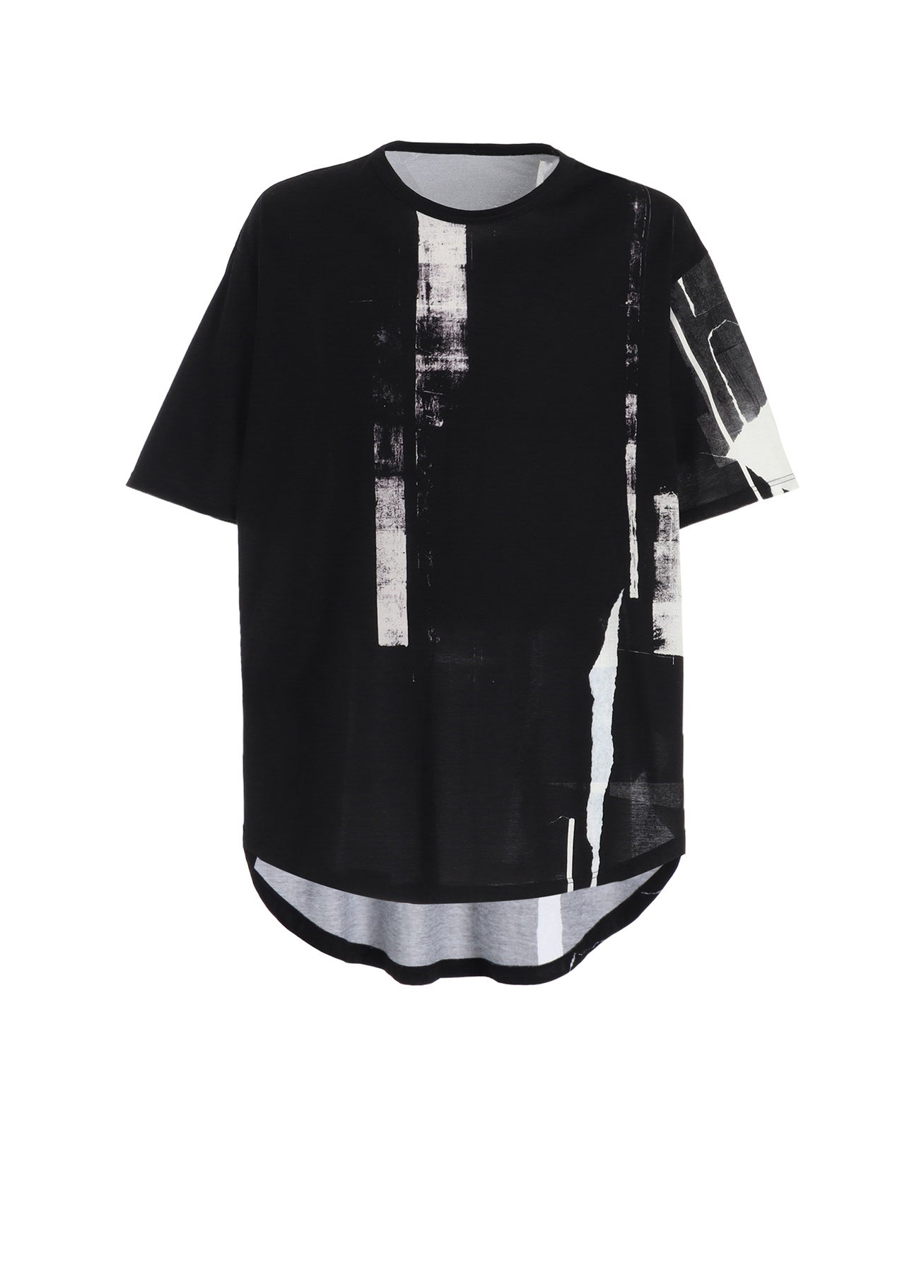 Soft Cotton Jersey Torn Hem Round Neck Jumbo T-Shirt for Women - Casual Short Sleeve Tee for Everyday Wear, Street Style & Layering