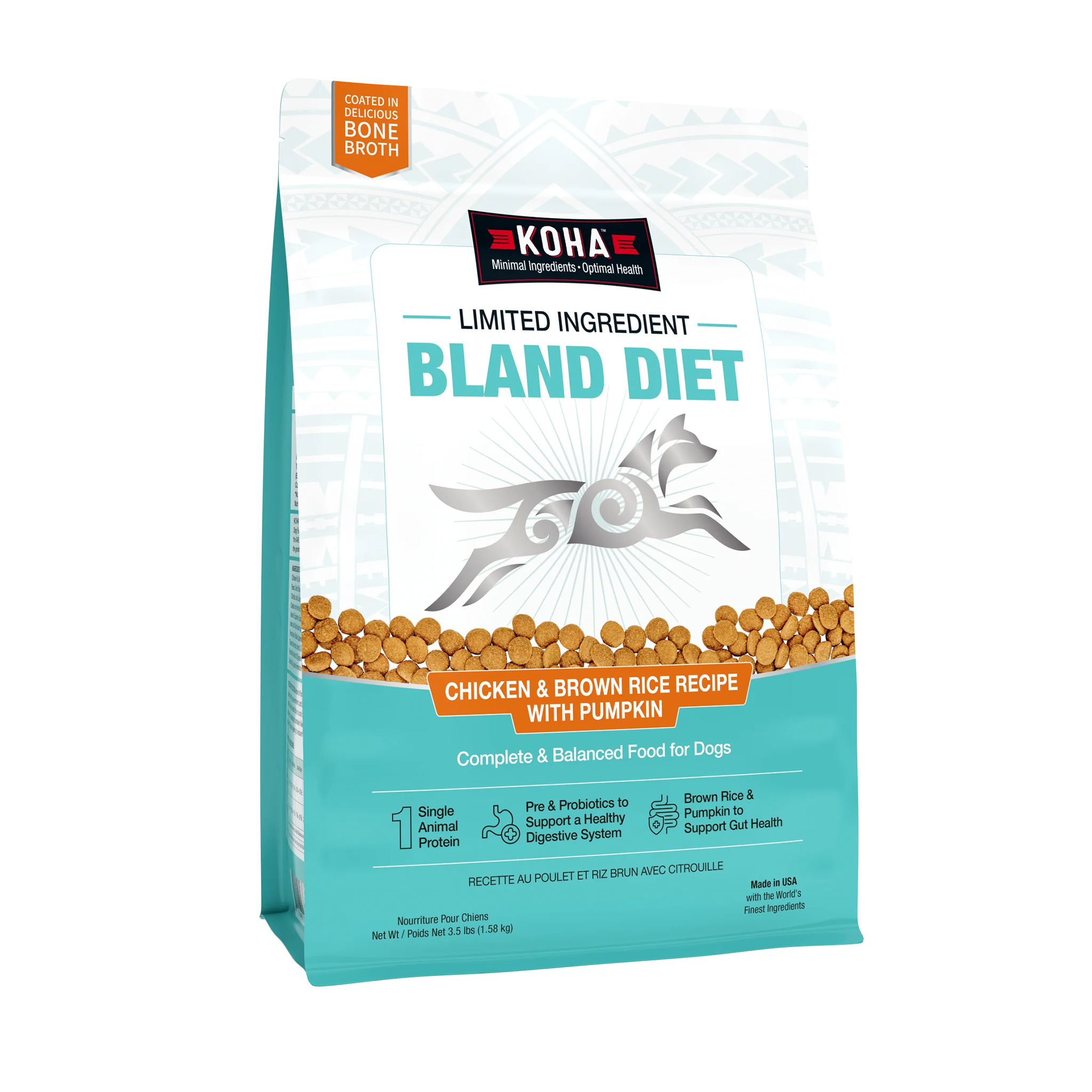 Koha Limited Ingredient Bland Diet Chicken & Rice Dog Food - Grain-Free, Hypoallergenic for Sensitive Stomachs - Perfect for Digestive Health & Recovery After Illness