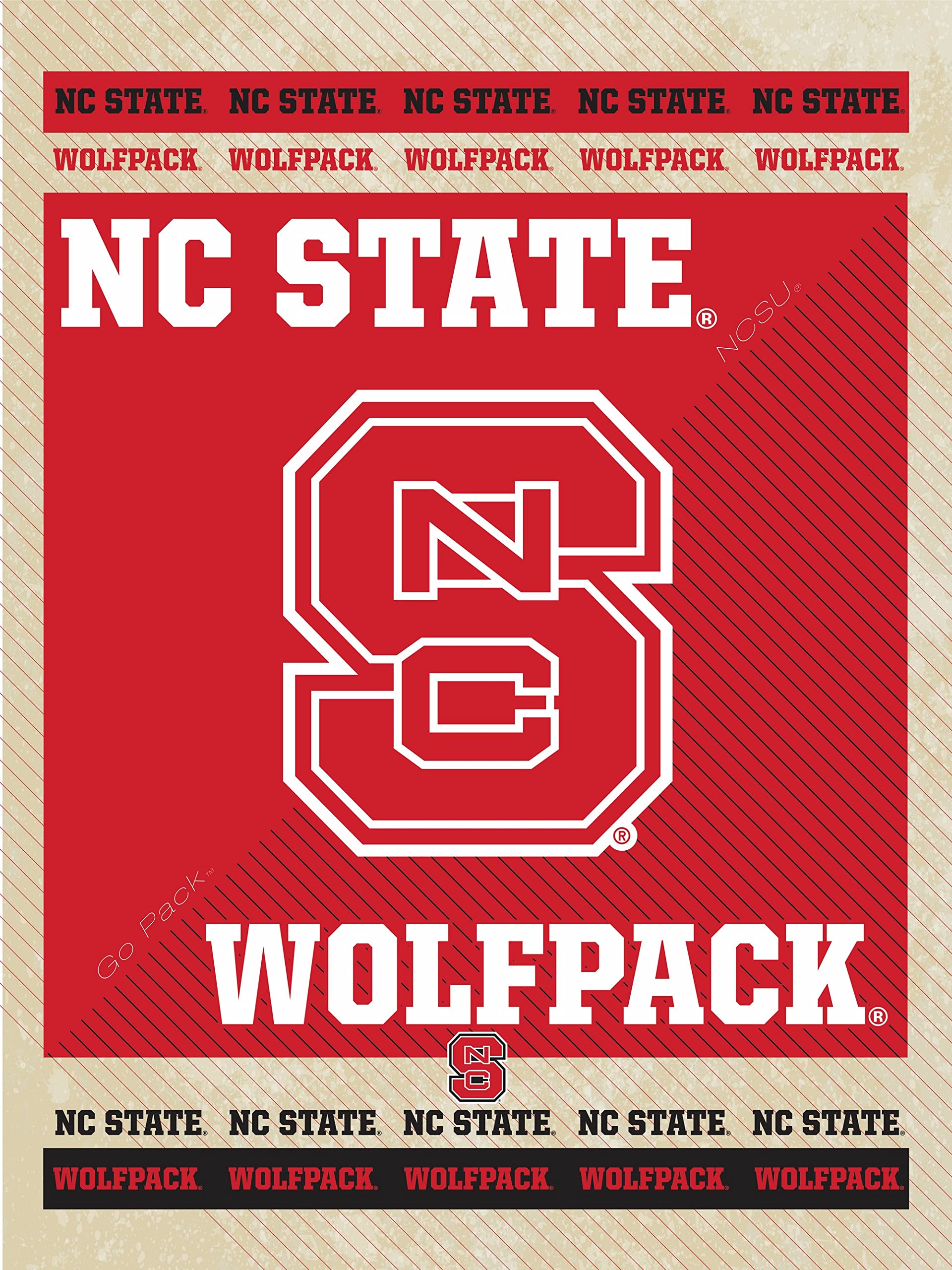 North Carolina State University Canvas Wall Art - College Dorm Decor, Alumni Gifts & Home Office Wall Art for Wolfpack Fans