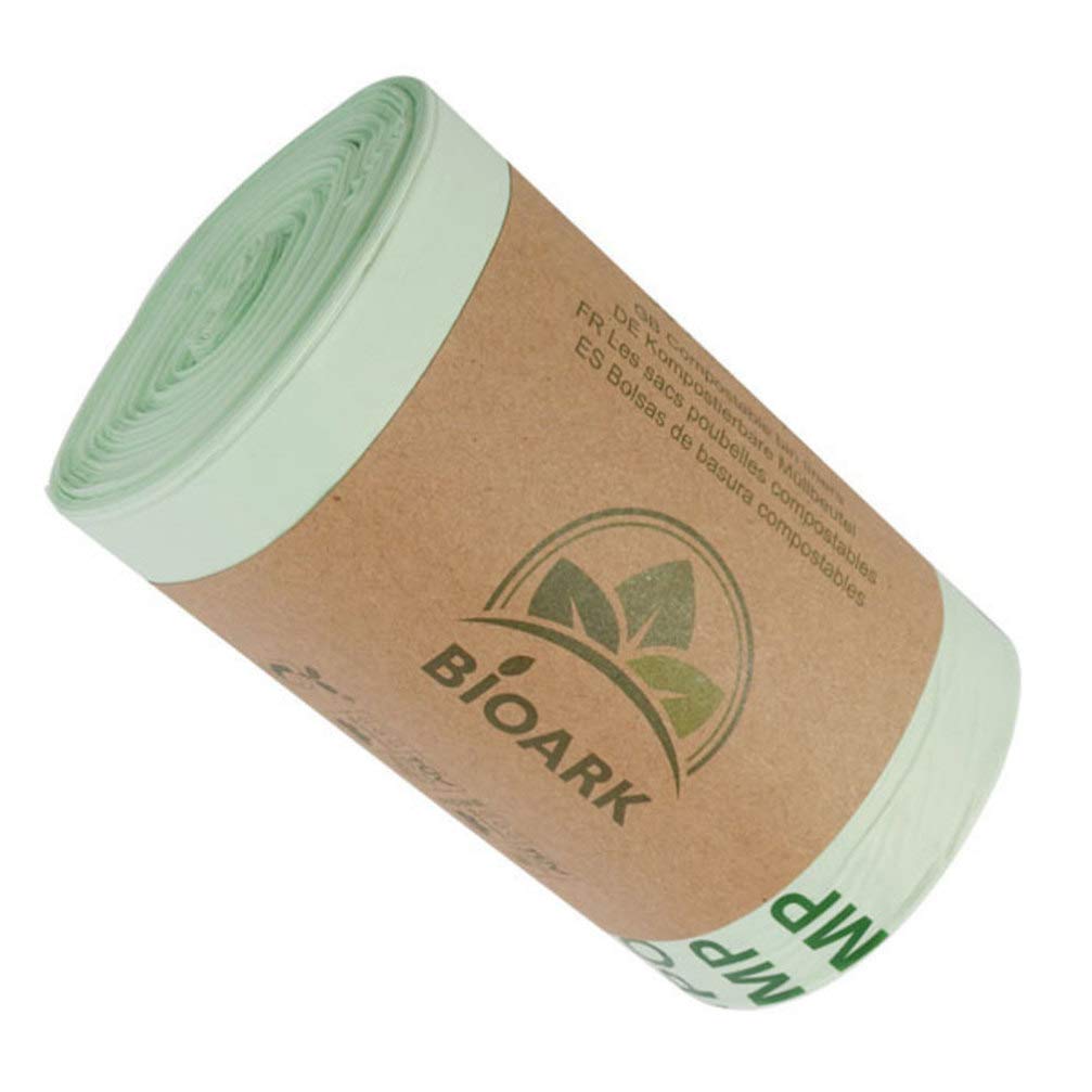DOITOOL Heavy Duty Compostable Trash Bags - 50 Count Eco-Friendly Kitchen Food Waste Bags, Bathroom Can Liners & Car Garbage Bags for Waste Disposal (Green) | Perfect for Home, Office, Vehicle & Outdoor Use