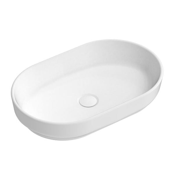 ADP Marilyn 550 x 350mm Semi Inset Bathroom Basin in Matte White - Perfect for Modern Vanities & Contemporary Bathroom Designs