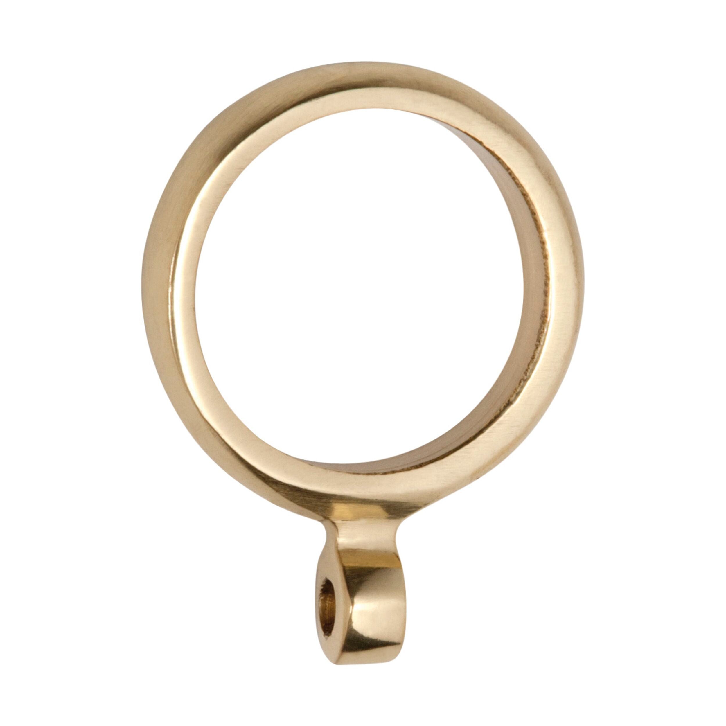 Polished Brass Curtain Rings - 25mm Inner Diameter (ID) for Drapes, Sheers & Home Decor - Elegant & Durable Hardware for Window Treatments