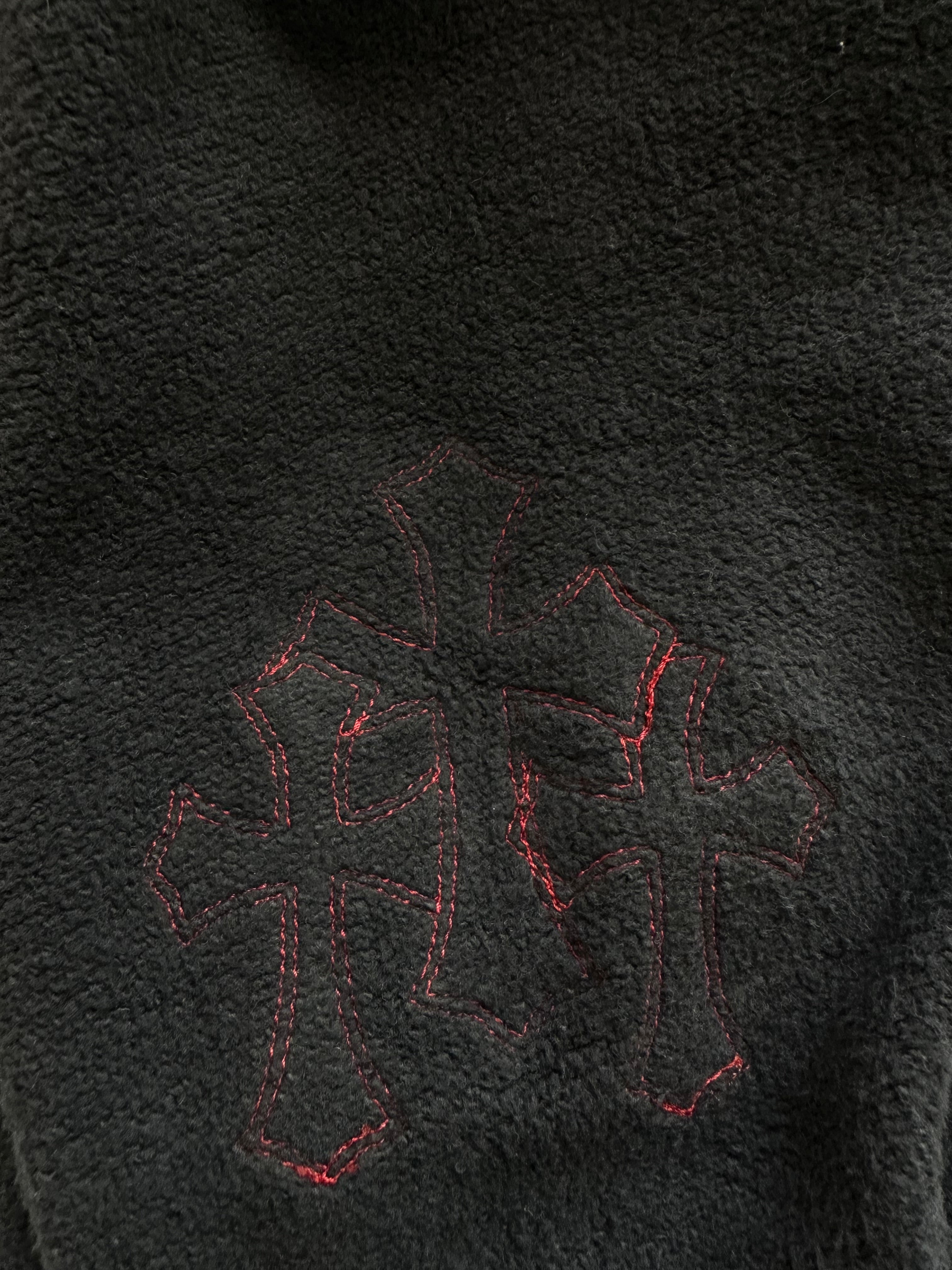 Chrome Hearts Navy & Red Triple Cross Patch Hoodie - Stylish Streetwear for Men & Women | Perfect for Casual Outfits, Urban Fashion, and Everyday Wear
