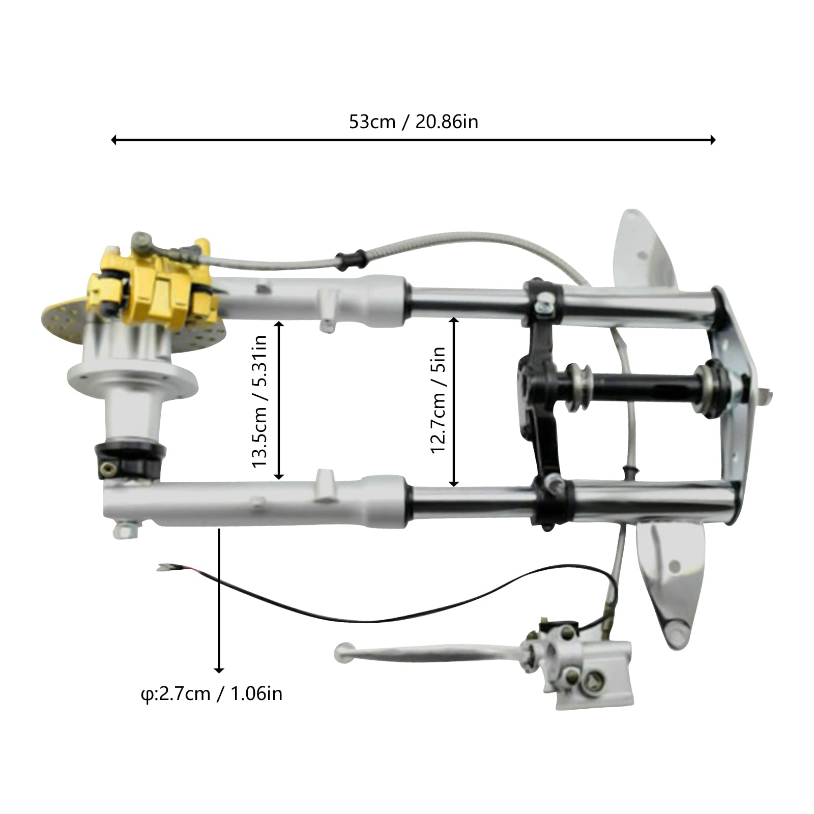 Honda Monkey Bike Z50 Front Forks Shock Absorber with Brake Caliper & Disc Assembly - Triple Tree Hub Replacement for Smooth Off-Road Riding & Trail Adventures