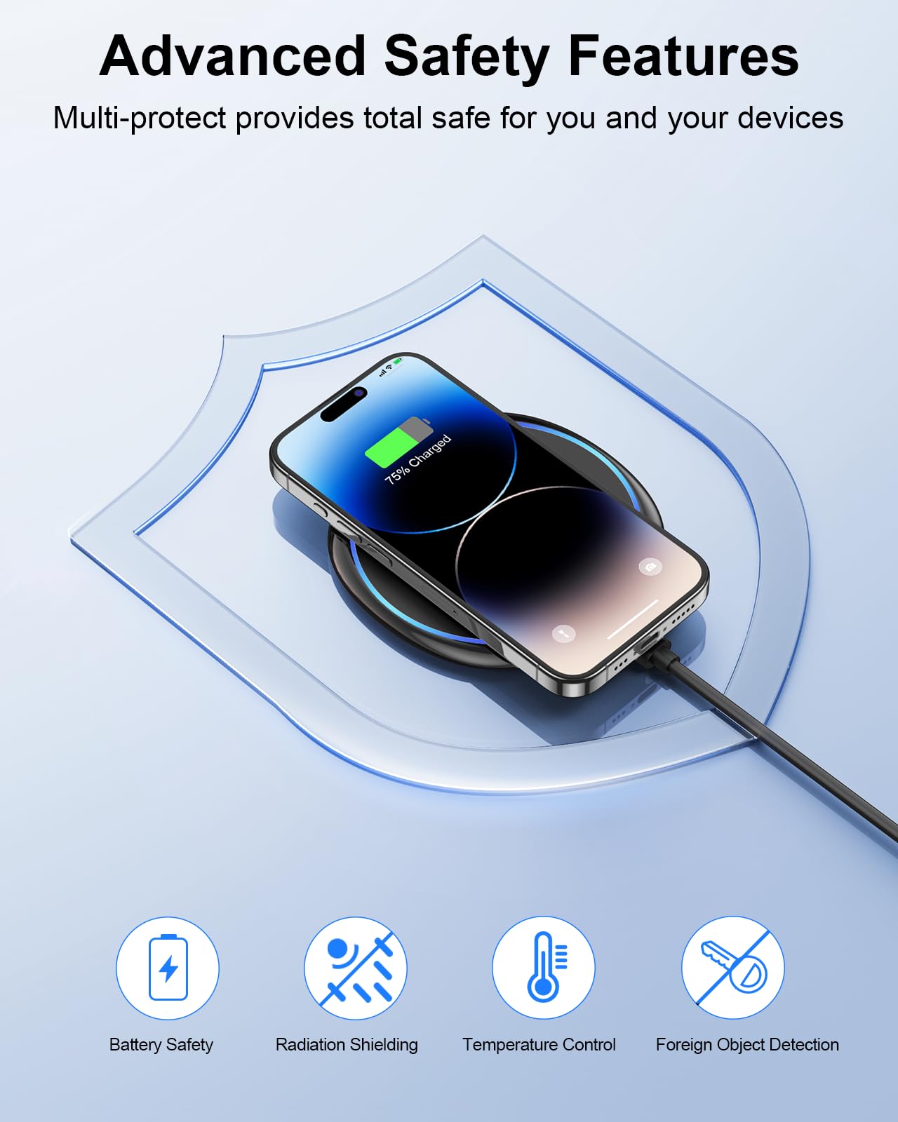 NANAMI 10W Fast Wireless Charger Pad with Adapter - Qi Certified for iPhone 16/15 Pro Max/14/13/12/11/X/8, AirPods Pro/3, Samsung Galaxy S24/S23/S22/S21/S20/S10, Note 20, Pixel 6/5 - Perfect for Home, Office & Nightstand Charging
