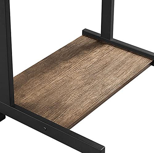 Topeakmart Compact Rolling Computer Desk with Wheels - Mobile Standing Desk for Small Spaces, Laptop Workstation, Student Study Table, Bedside Office Desk (Taupe Wood Finish) - Perfect for Home Office, Dorm Room & Small Apartments
