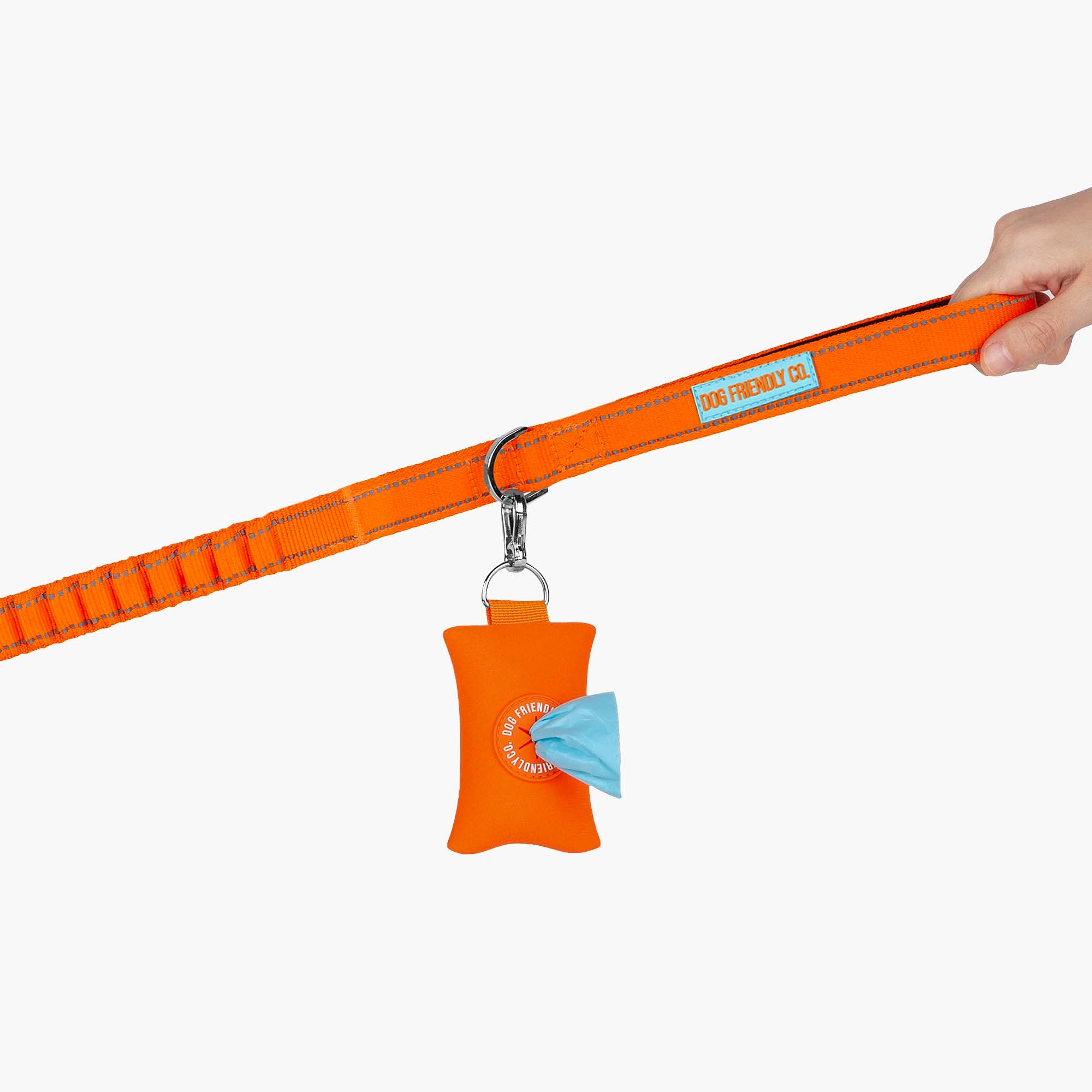 Dog Poop Bag Holder - Reflective & High Visibility Orange - Clip-On Waste Bag Dispenser for Dogs - Perfect for Walking, Hiking & Outdoor Adventures
