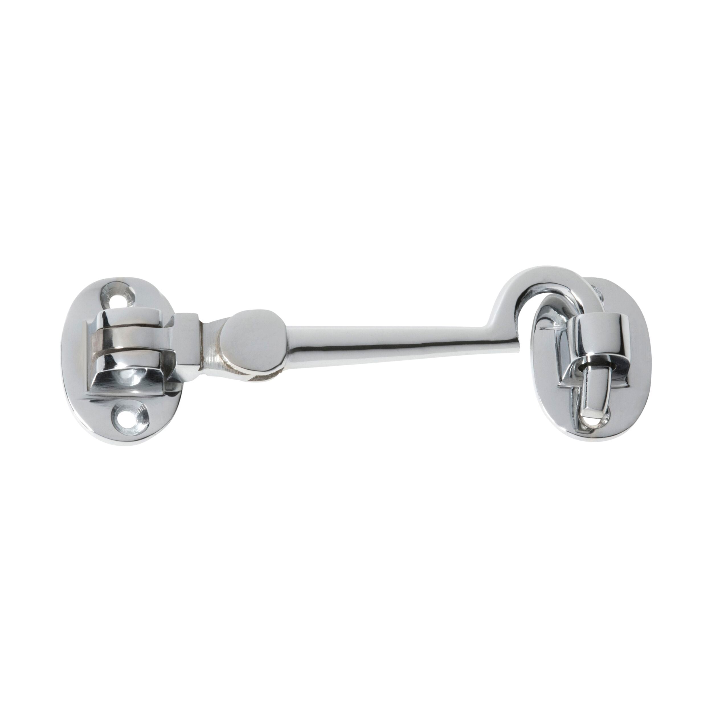 1503 Small Chrome Plated Cabin Hook - 100mm (4 Inch) - Rust-Resistant Door & Window Latch for Boats, RVs, and Home Use