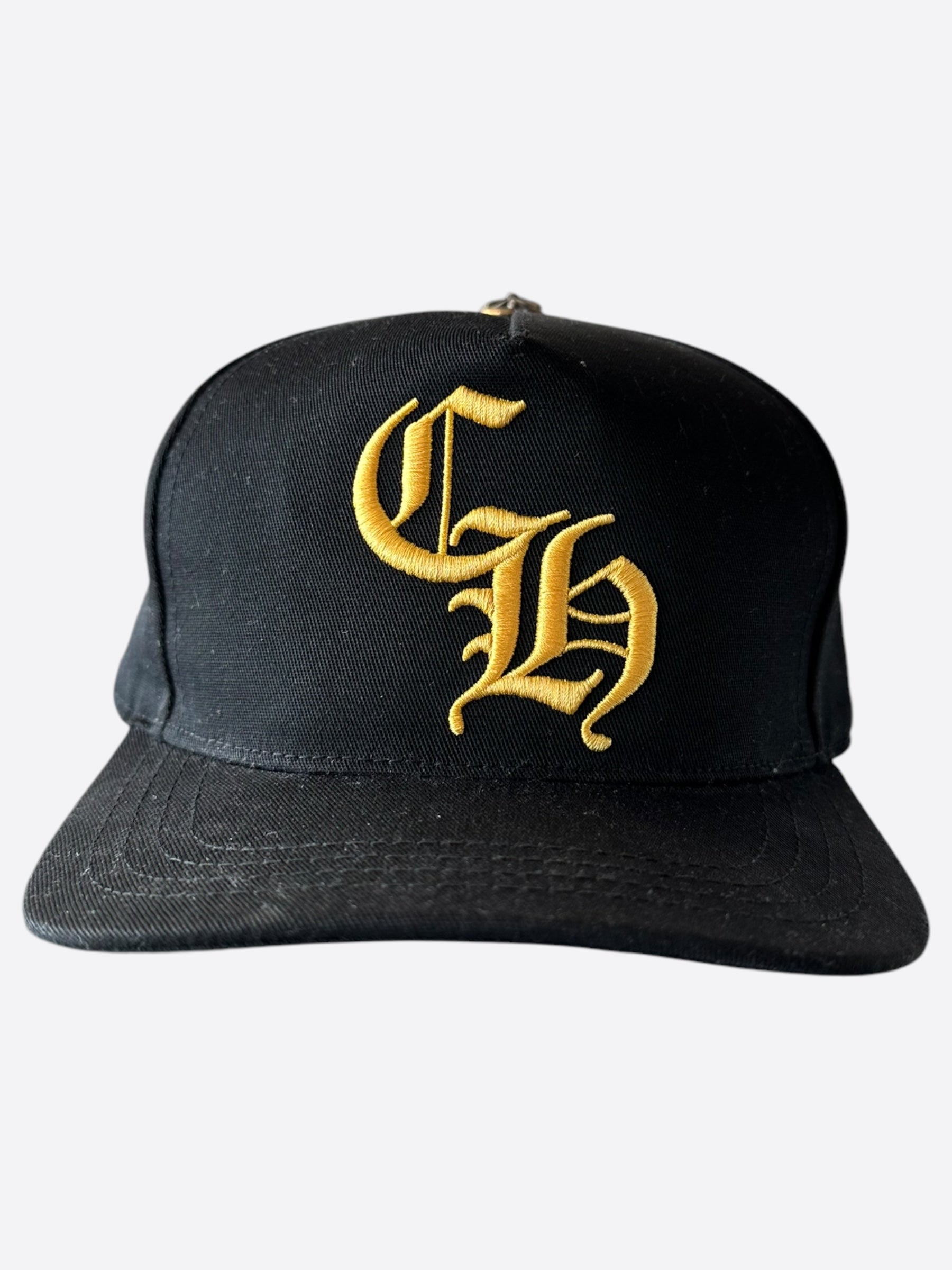 Chrome Hearts Black & Gold CH Logo Hat - Stylish Luxury Baseball Cap for Men & Women - Perfect for Streetwear, Fashion & Everyday Wear