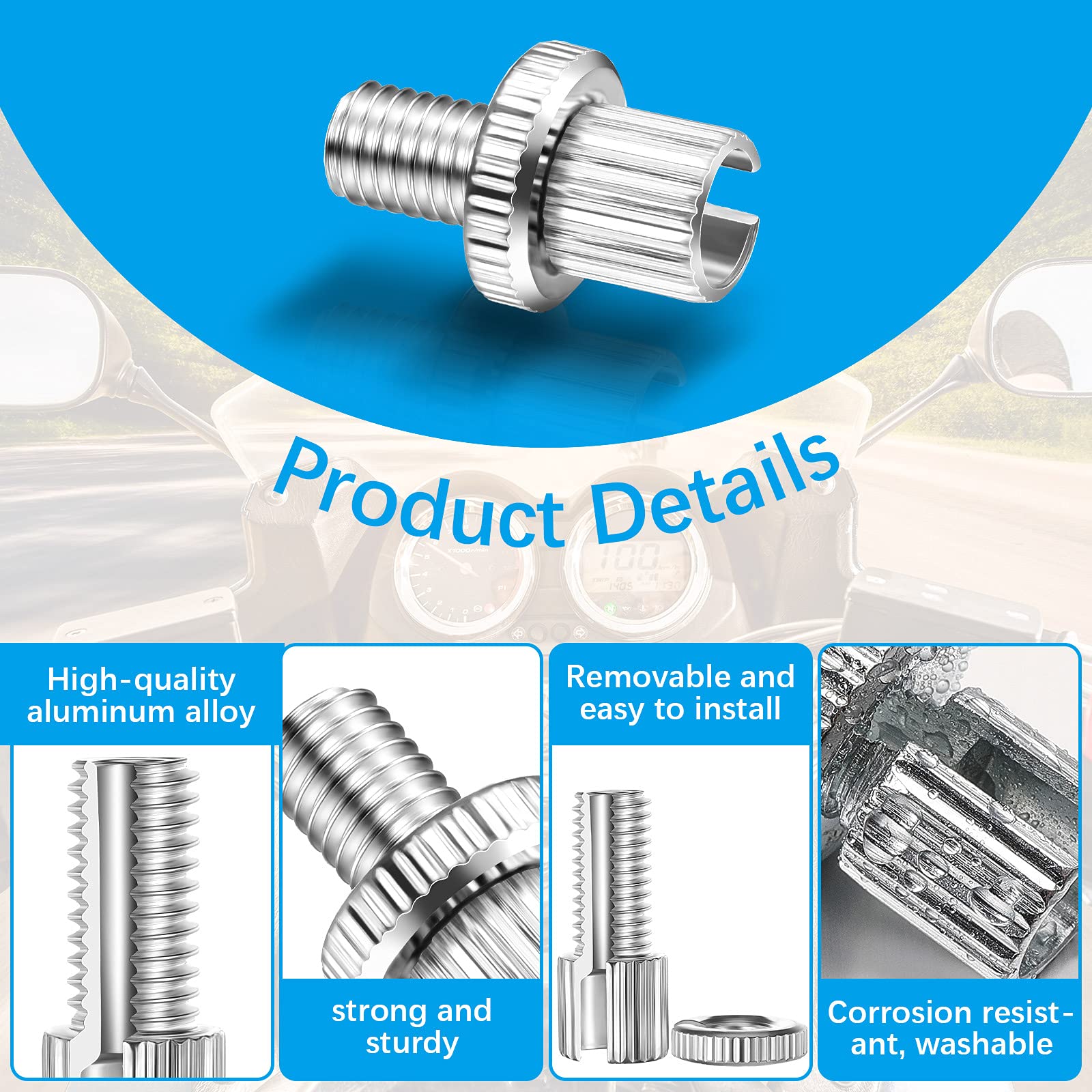 12pcs Silver ATV Motorcycle Clutch Brake Cable Adjusters - 8mm Nut Bolts for Cars & Bikes