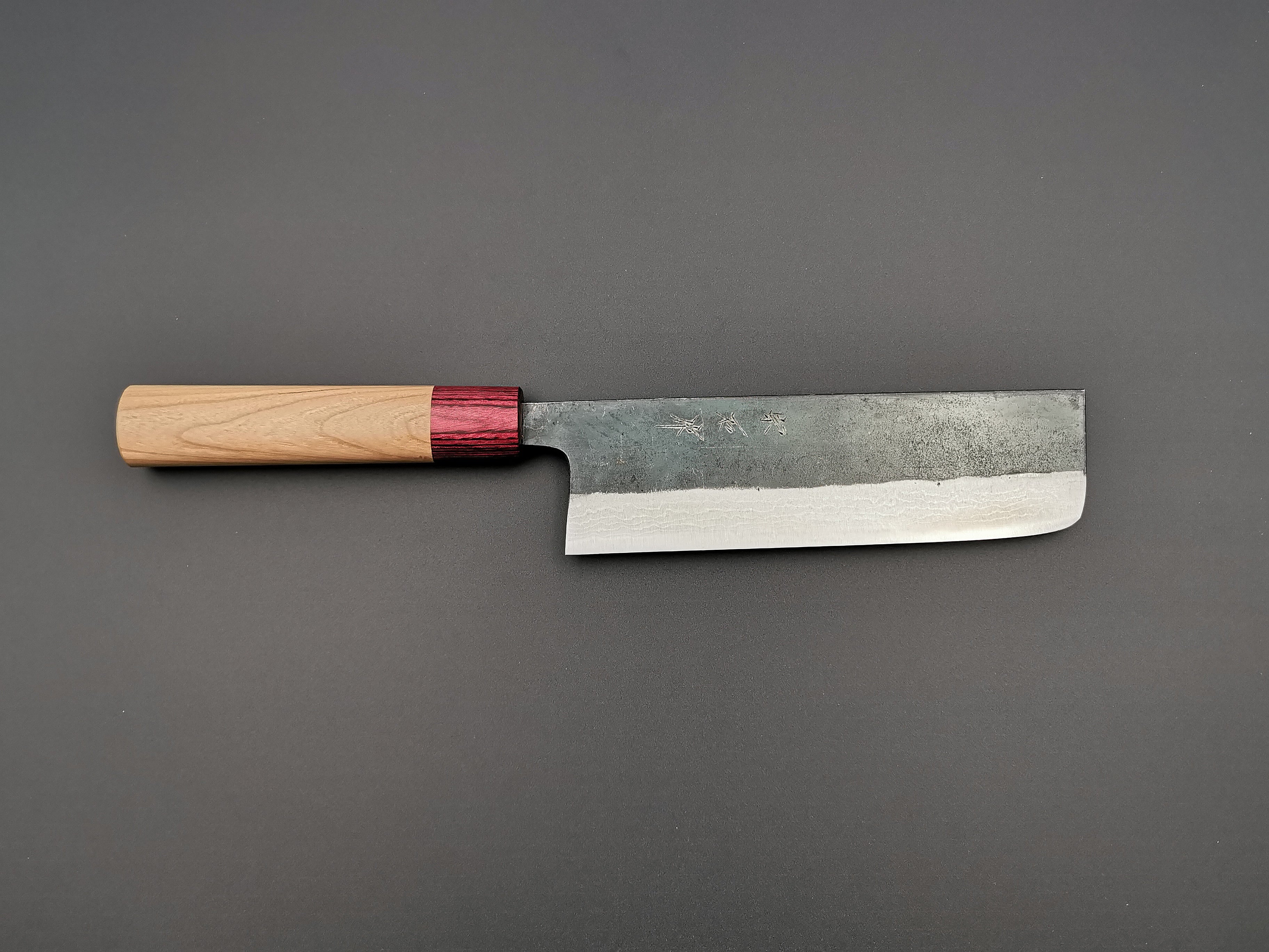 Premium Muneishi Aogami Damascus Nakiri Knife 165mm - Japanese High Carbon Steel Chef Knife for Slicing, Dicing & Chopping Vegetables - Perfect for Home Cooks & Professional Chefs