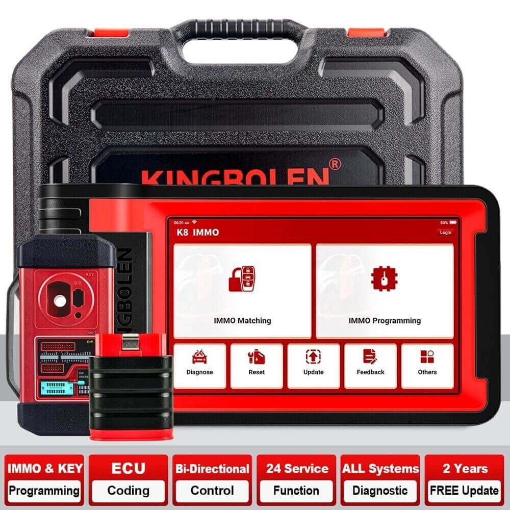 2025 KINGBOLEN K8 IMMO All System Car Diagnostic Tool - OBD2 Scanner with Key Programming, ECU Coding & Anti-Theft Functions | 24 Reset Services + 2 Years Free Updates | Perfect for Auto Repair Shops & DIY Mechanics