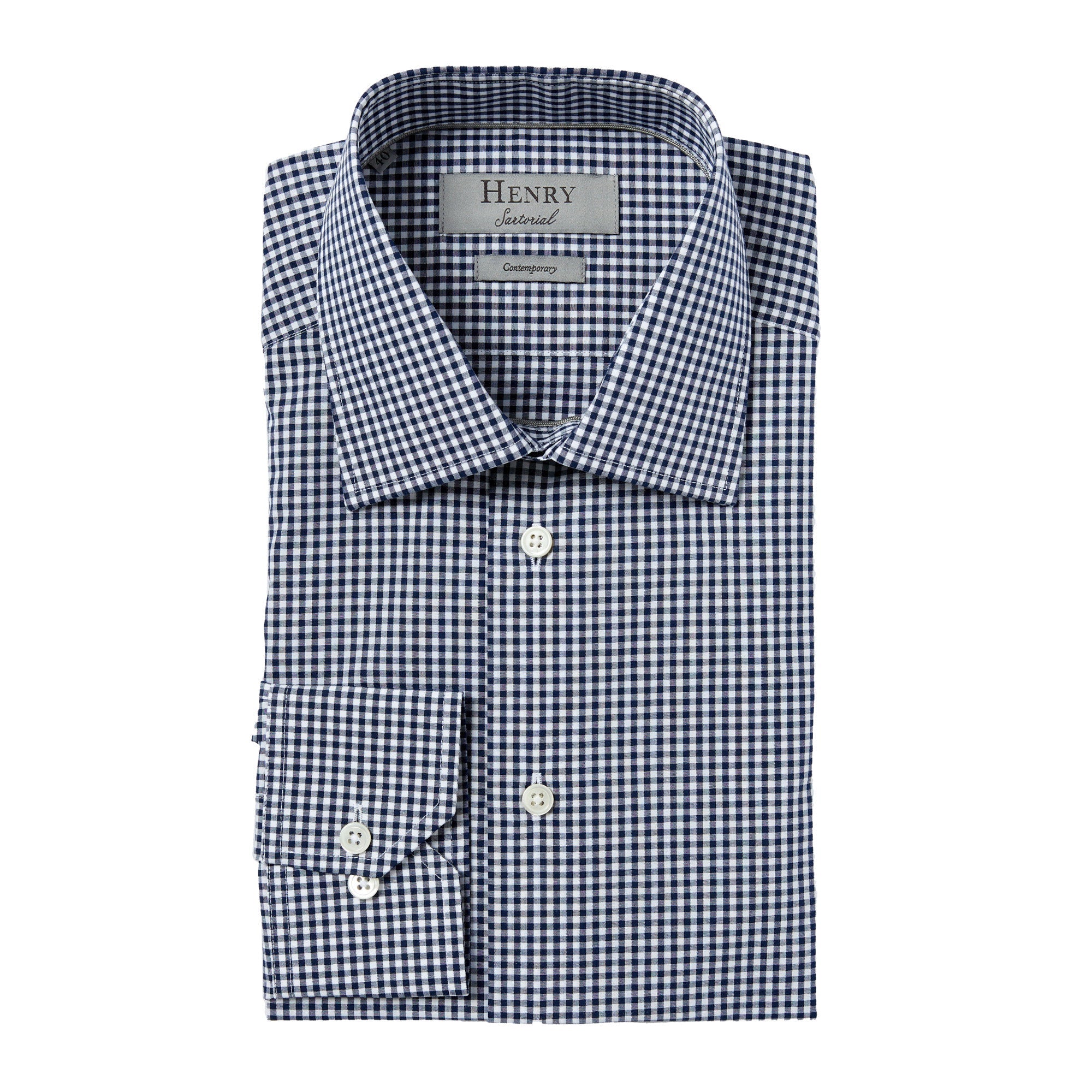 HENRY SARTORIAL Black & White Gingham Check Button Down Shirt for Men - Casual & Business Wear - Perfect for Office, Date Night and Summer Outfits