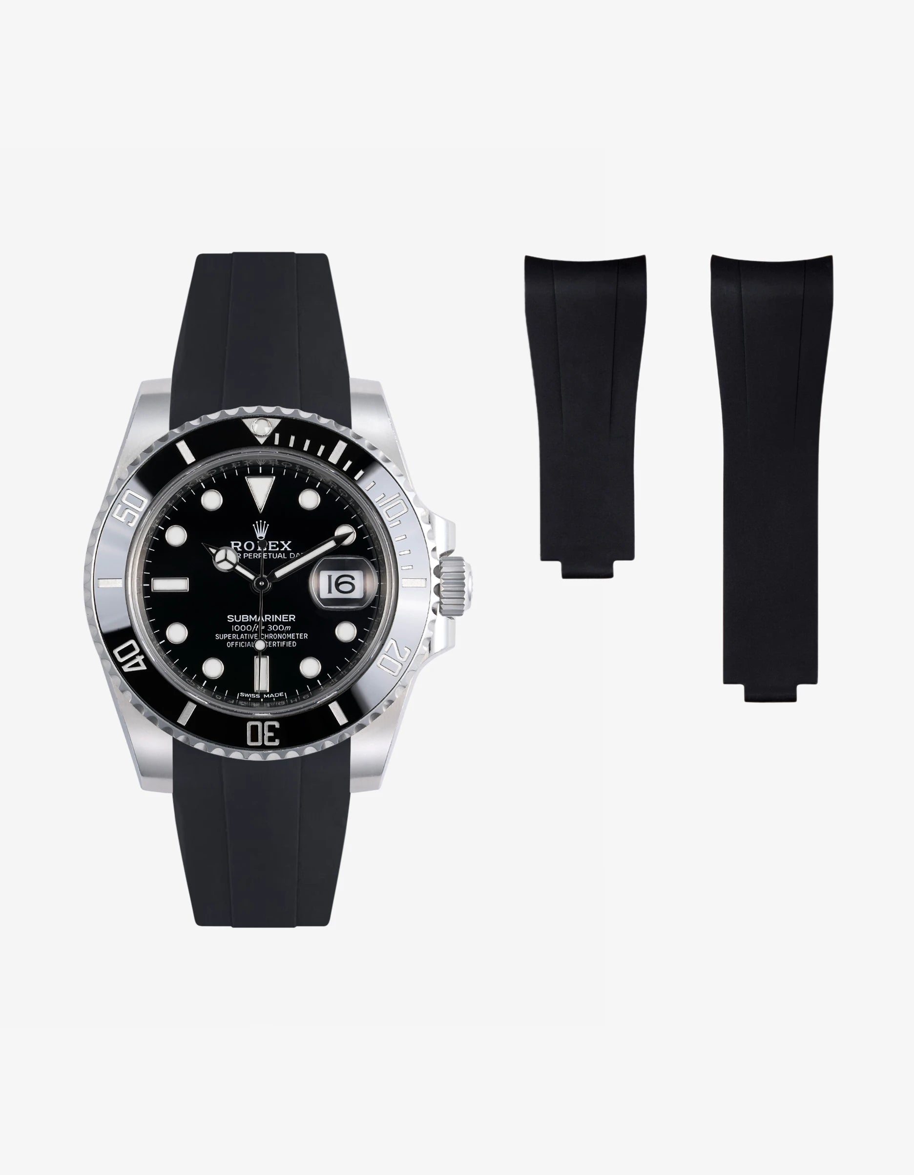 Premium FKM Rubber Watch Band with Original Clasp for Rolex Submariner 116610LN & 114060LN – Durable, Waterproof Replacement Strap for Diving, Swimming & Outdoor Activities