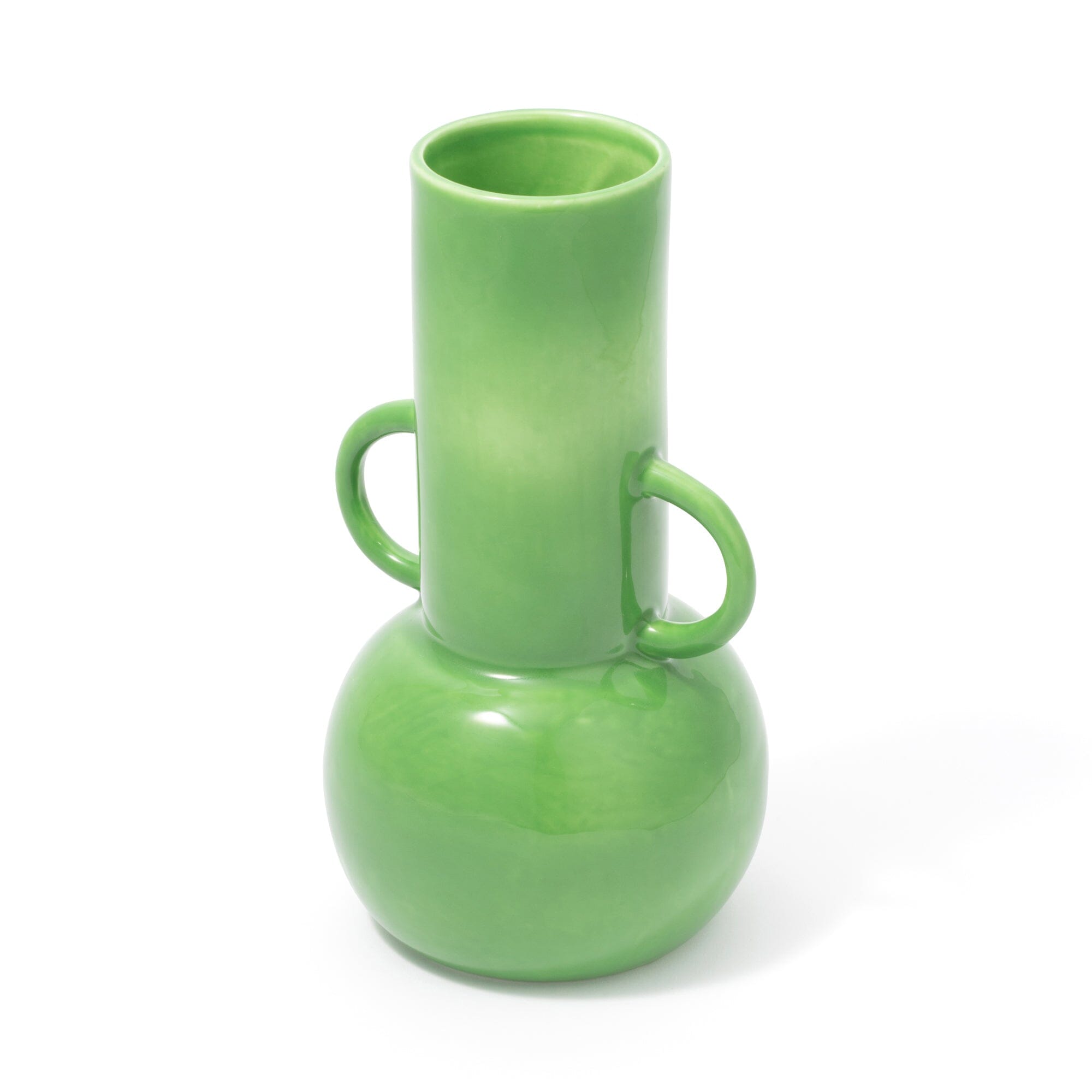 Large Green Ceramic Pop Flower Vase - Modern Home Decor for Living Room, Bedroom, or Office Centerpiece
