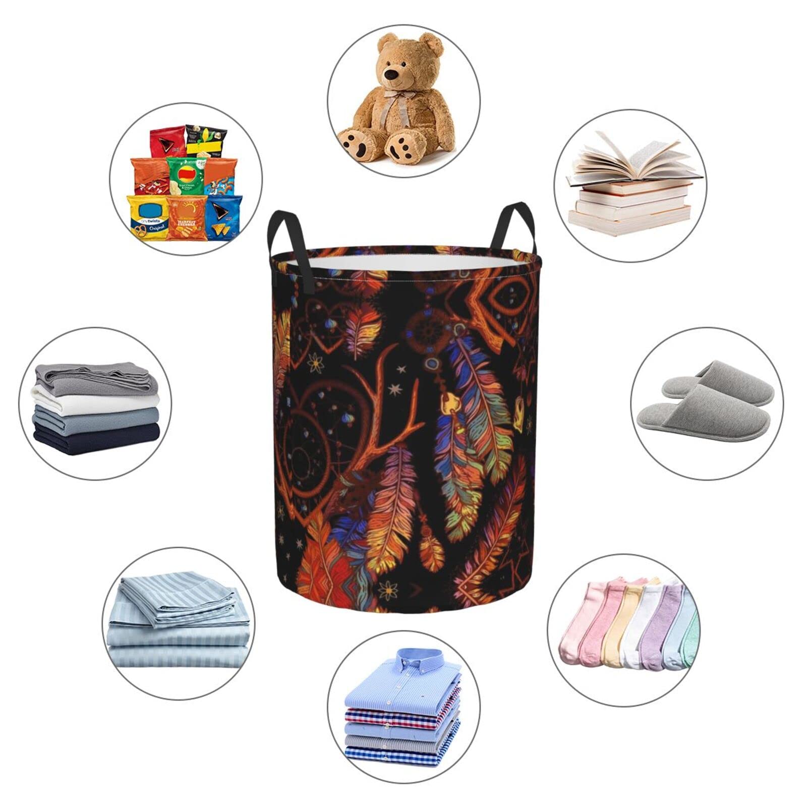 Native American Laundry Hamper - Large Woven Clothes Basket for Dirty Laundry Storage | Perfect for Bedroom, Closet & Laundry Room Organization