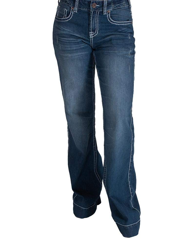 Cowgirl Tuff Western Jeans for Women - Edgy Wide Leg Trouser in Medium Size | Perfect for Rodeo, Country Music Festivals & Western Fashion Outfits