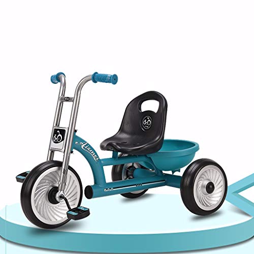 SONG Kids Tricycle for 1-7 Years Old - Adjustable Baby Bicycle with Parent Push Handle - Blue Toddler Trike for Indoor & Outdoor Play - Perfect Birthday Gift for Boys & Girls | Great for Park Rides, Backyard Fun & Learning to Ride