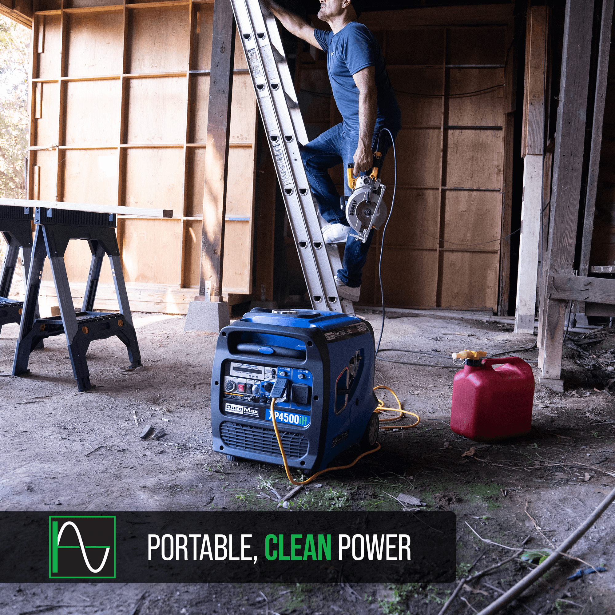4,500 Watt Dual Fuel Portable Inverter Generator with CO Alert - Reliable Power for Camping, RV Trips & Emergency Backup
