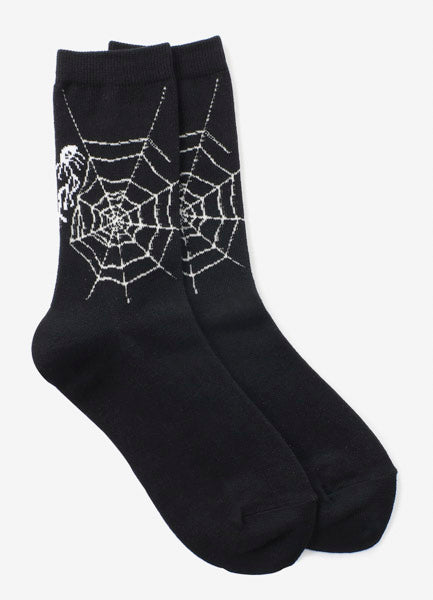 Spider Web Cotton Plain Stitch Socks for Men & Women - Comfortable Halloween Novelty Socks for Cosplay, Costume Parties & Everyday Wear