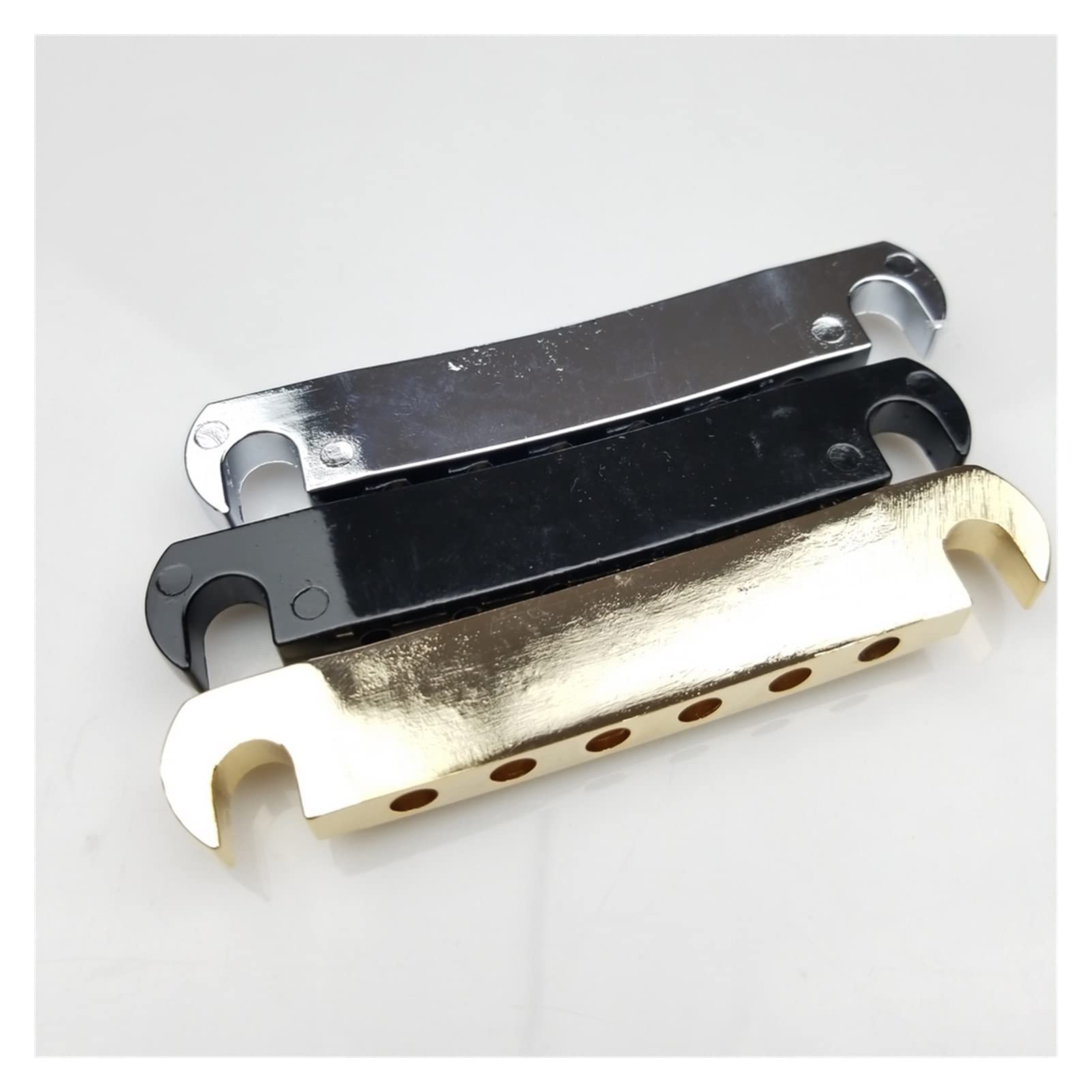 Golden Electric Guitar Bridge Tailpiece with Anchors & Studs - LP SG Replacement Parts for Enhanced Tone & Sustain | Perfect for DIY Guitar Repair & Upgrades