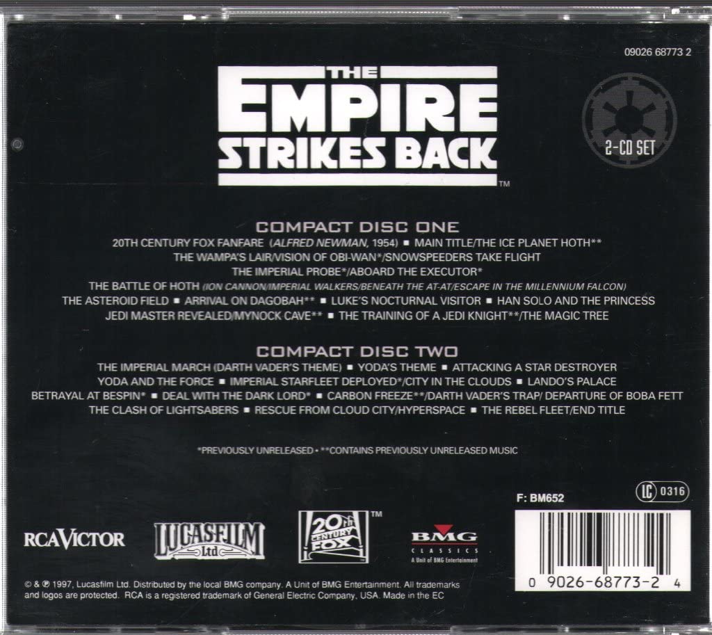 Star Wars: The Empire Strikes Back Original Motion Picture Soundtrack - Epic Film Score for Movie Nights & Sci-Fi Fans
