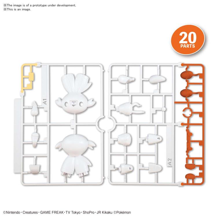 Bandai Quick Model #05 Pokemon Scorbunny Model Kit - Easy Build Anime Figure for Collectors & Kids - Perfect for Display, Gifts & Pokemon Battles