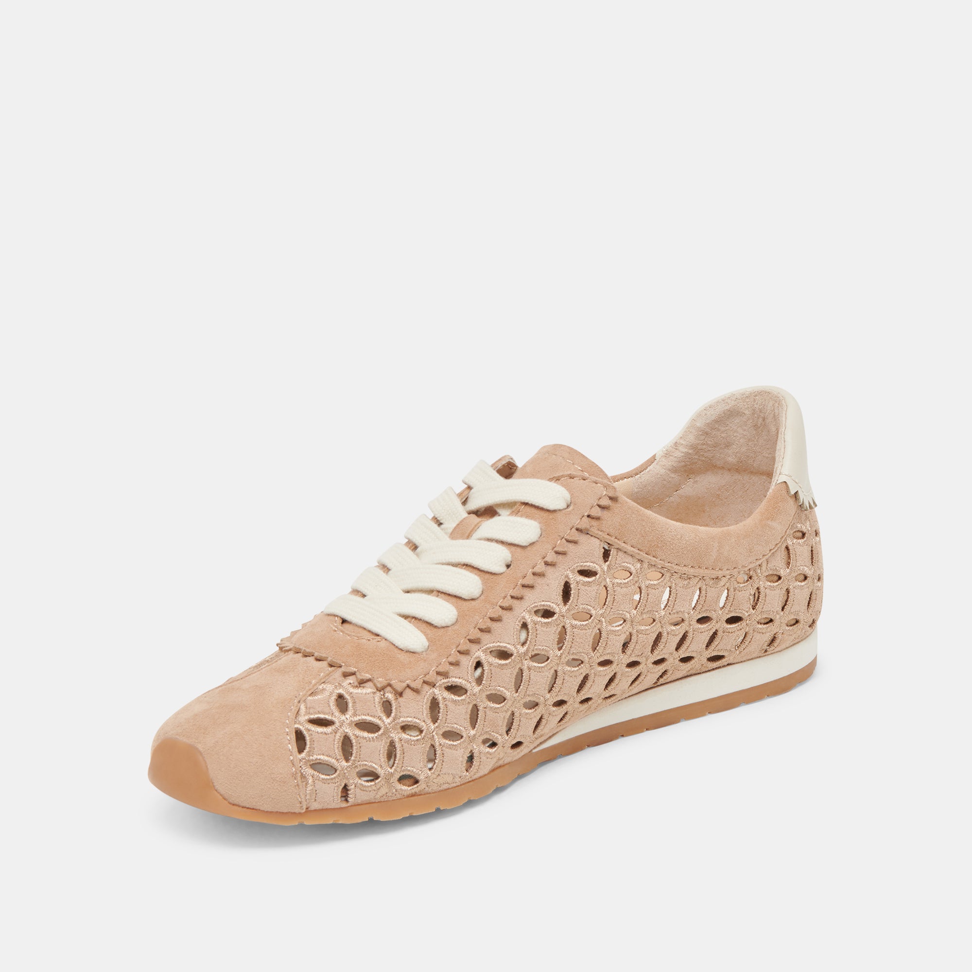 DANIE EYELET PERF SNEAKERS CAMEL SUEDE - Women's Fashion Sneakers for Casual Wear & Everyday Comfort