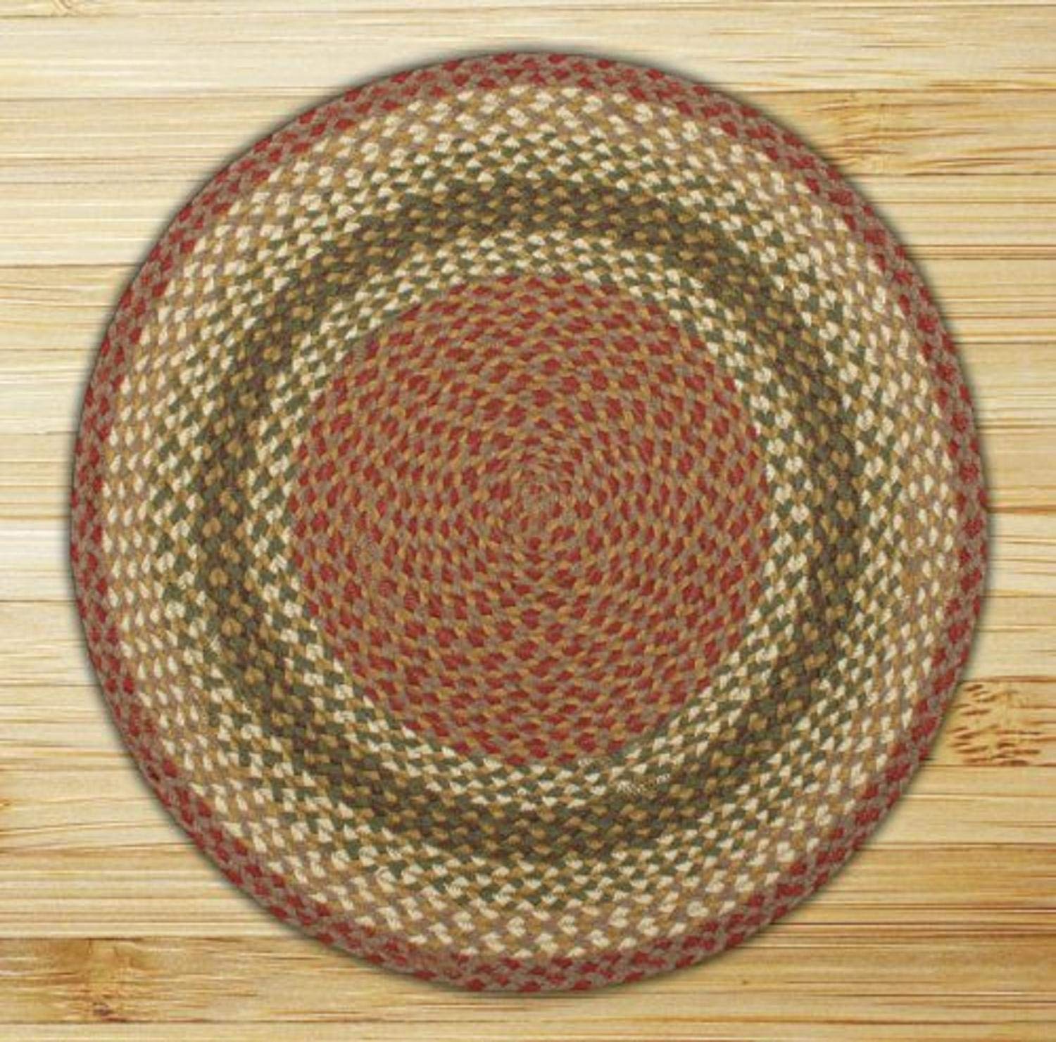 Round Earth Rugs 4' Area Rug - Soft Non-Slip Boho Rug for Living Room, Bedroom, Nursery | Olive, Burgundy, Gray | Perfect for Home Decor, Yoga & Meditation Space